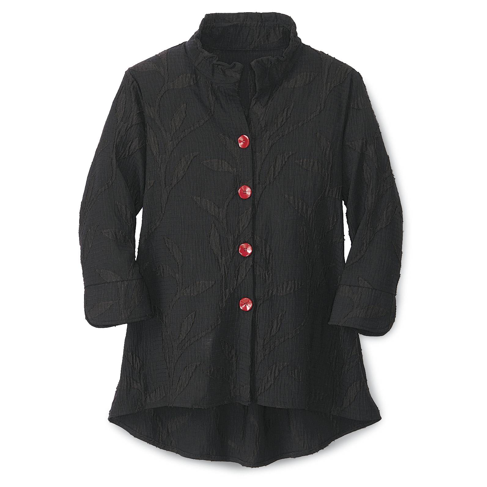 Red-Button Woven Tunic - Signals Catalog