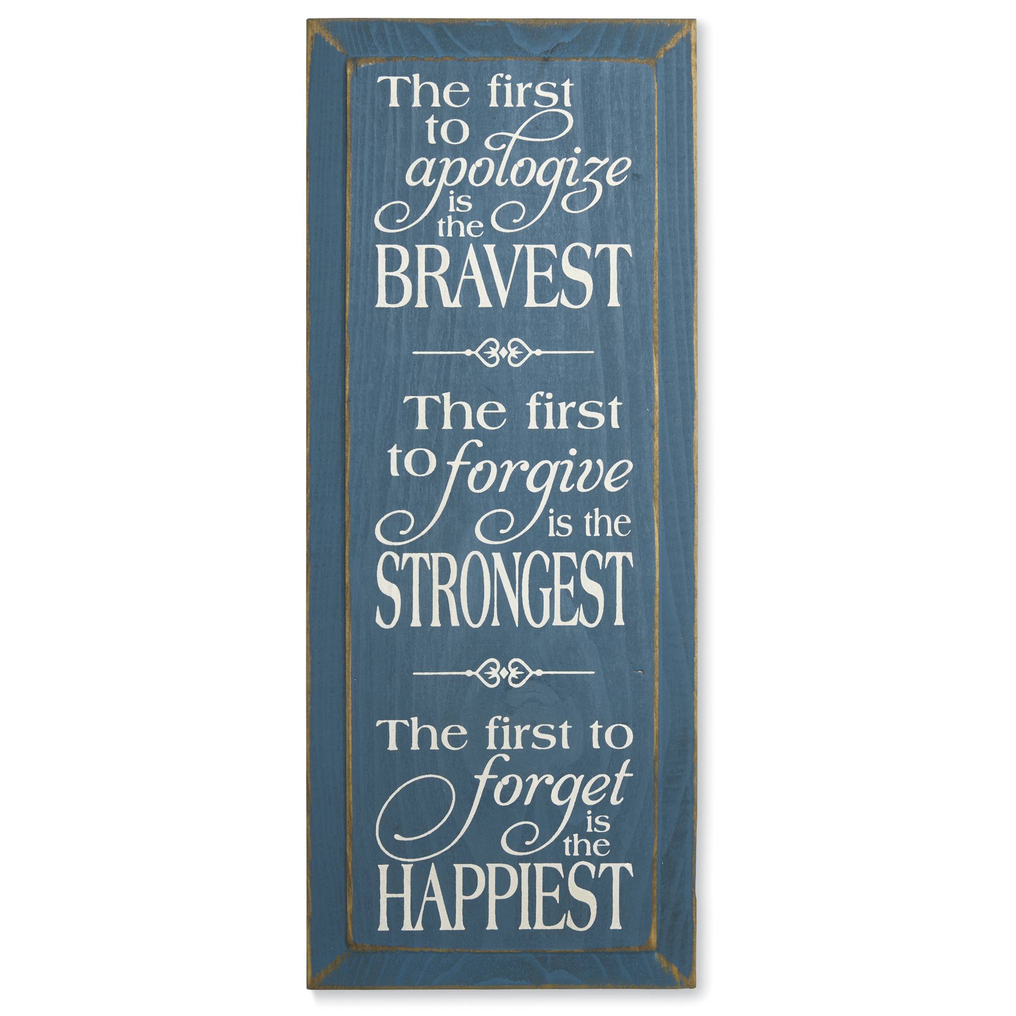 Bravest, Strongest, Happiest Wood Plaque in Knotty Pine, Made in USA - Signals Catalog