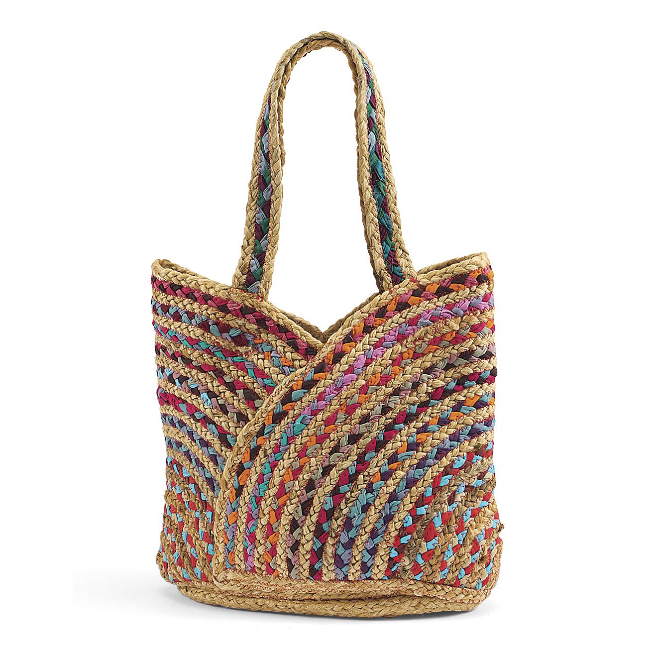Handwoven Multicolor Carryall Bag, Jute, Tote - Signals Catalog