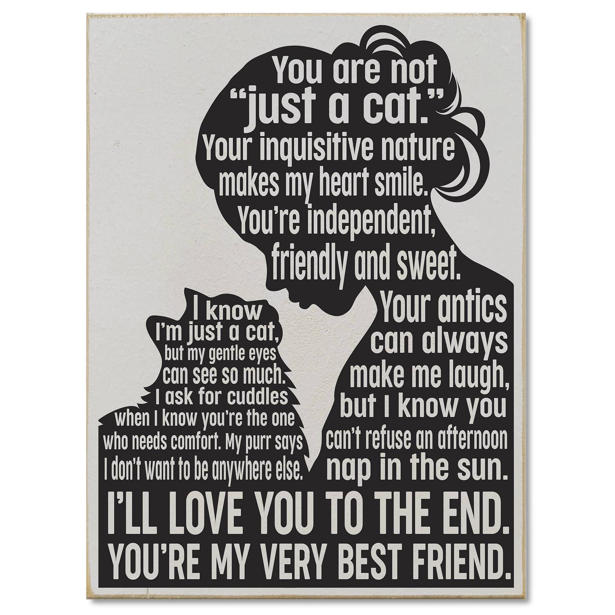 Not Just a Cat Wooden Plaque - Signals Catalog
