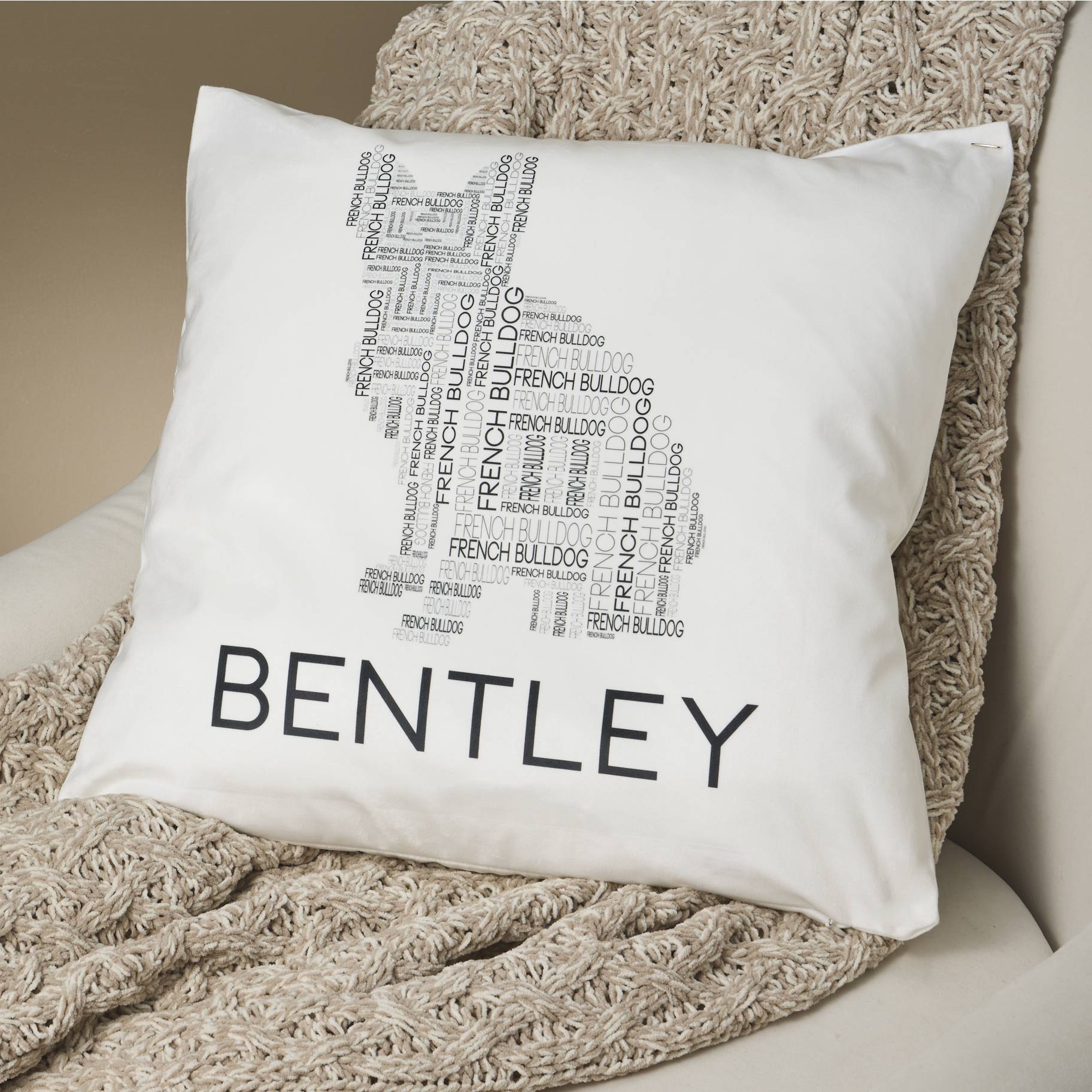 Personalized Dog Breed Silhouette Pillow, Machine Washable Cover - Signals Catalog