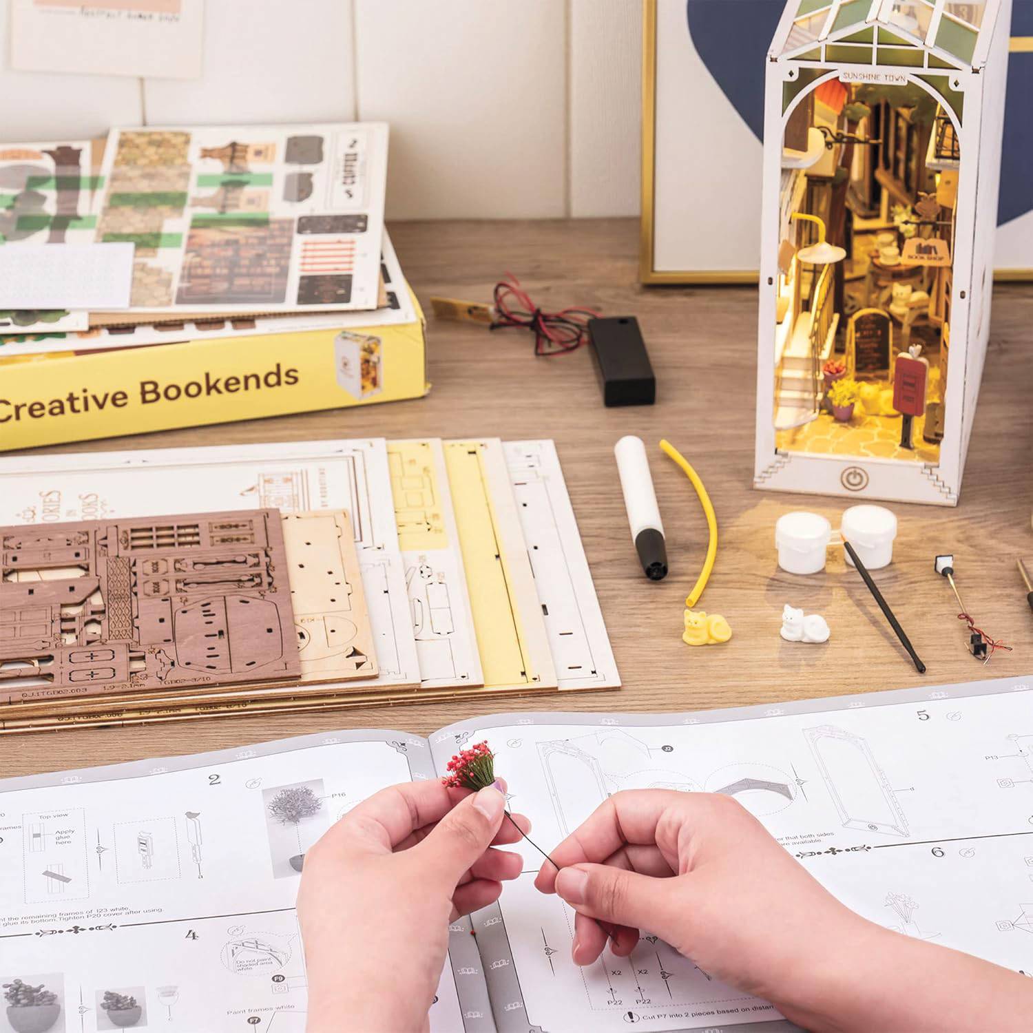 DIY Book Nook Sunshine Town LED Kit, Requires 2 AA Batteries - Signals Catalog