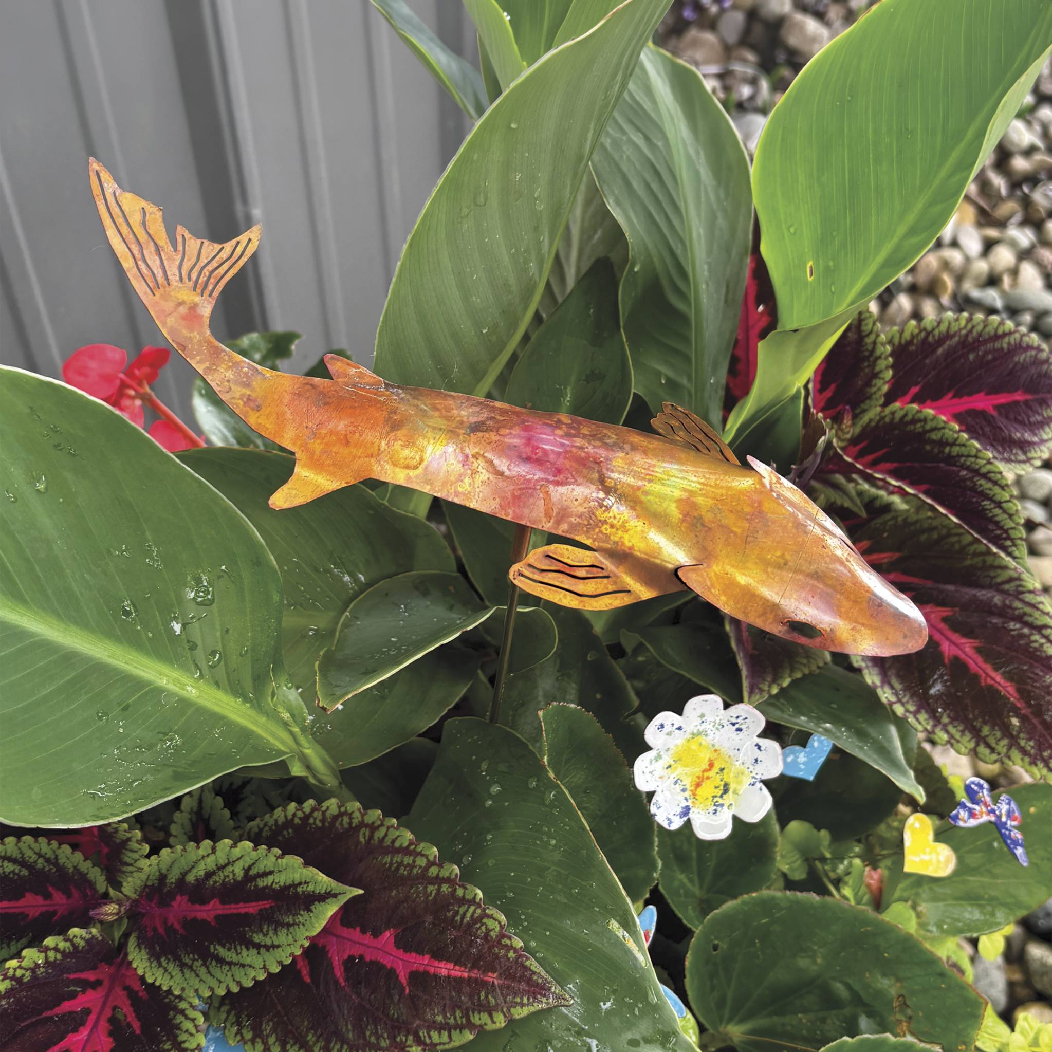 Koi Natural Copper Garden Stake - Signals Catalog