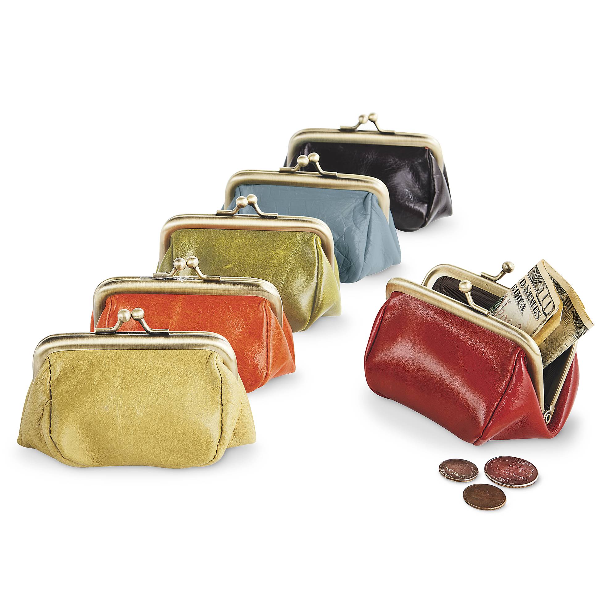 Leather Kiss Lock Coin Purse - Signals Catalog