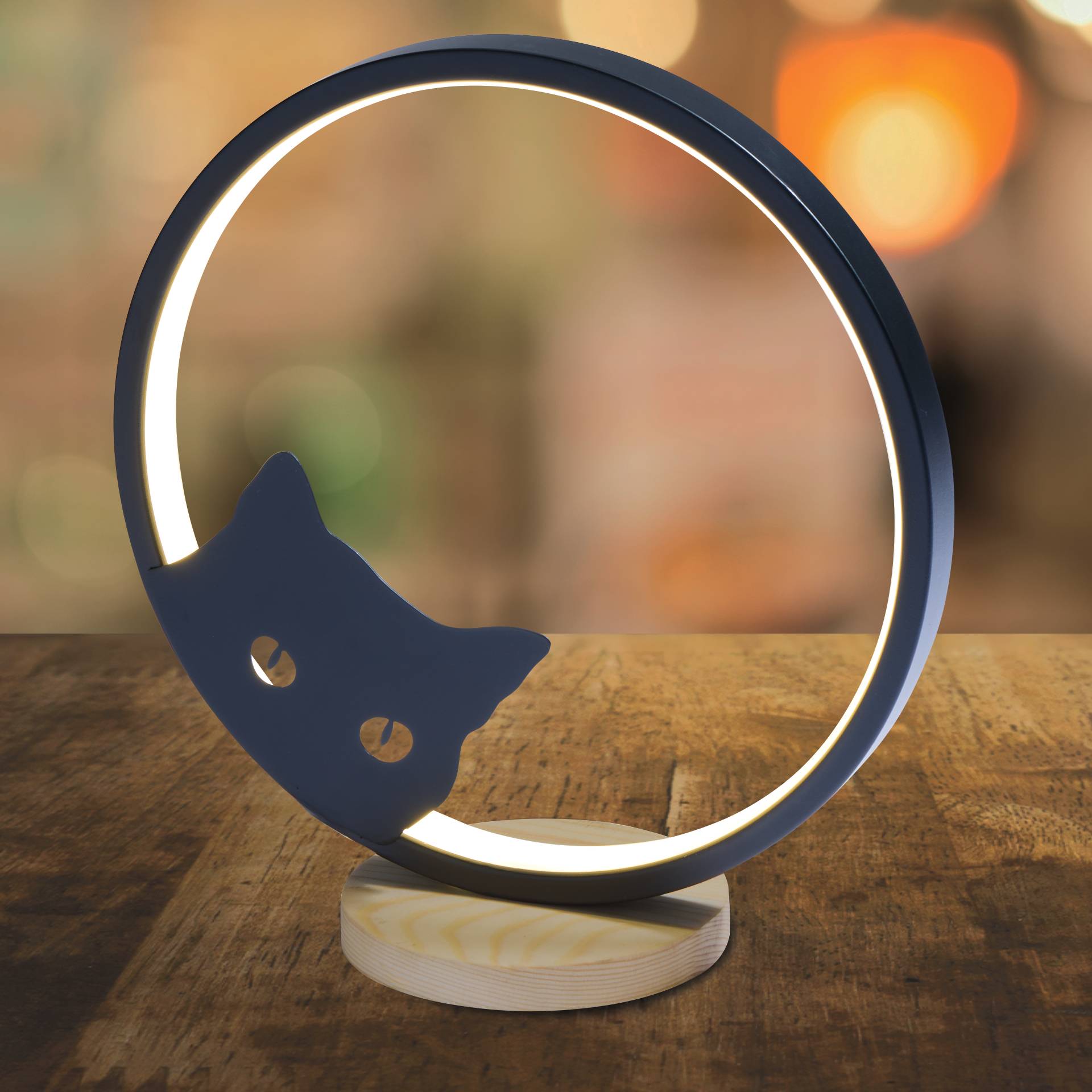 Peeking Cat LED Lamp, USB-Powered, Gift for a Cat Lover - Signals Catalog