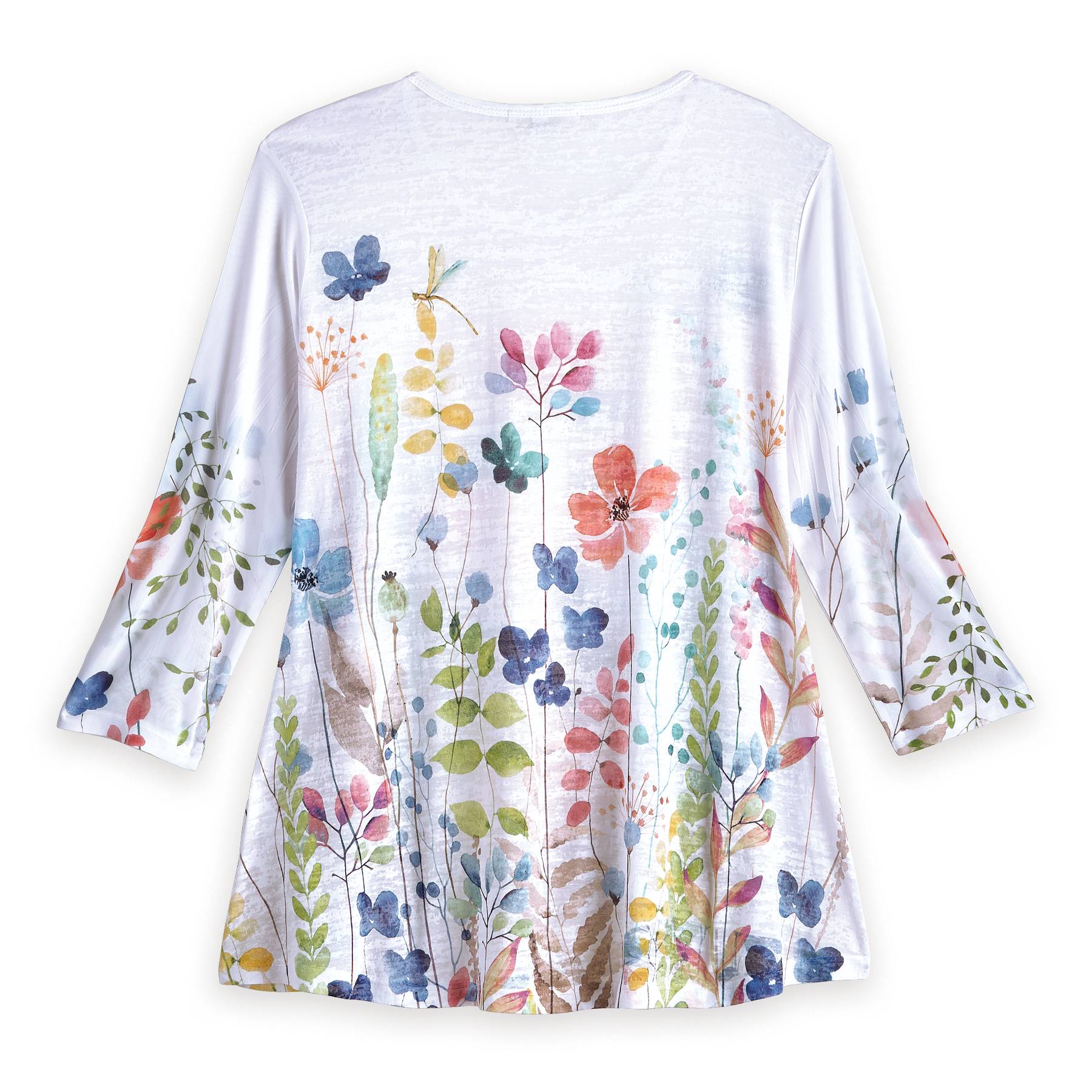 Colorful Garden Top, Sublimated Floral Print, Double-Layer Front - Signals Catalog