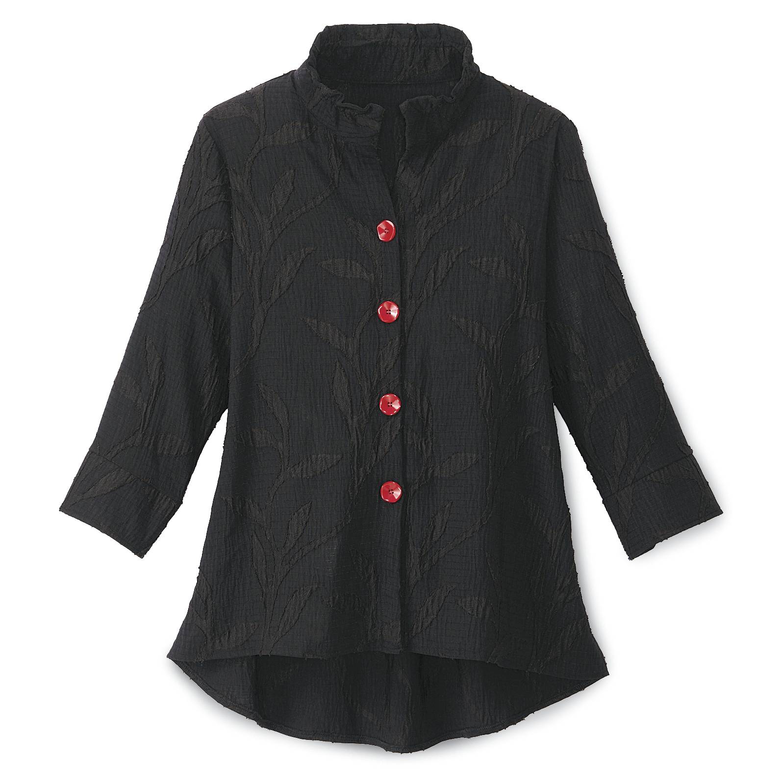 Red-Button Woven Tunic - Signals Catalog
