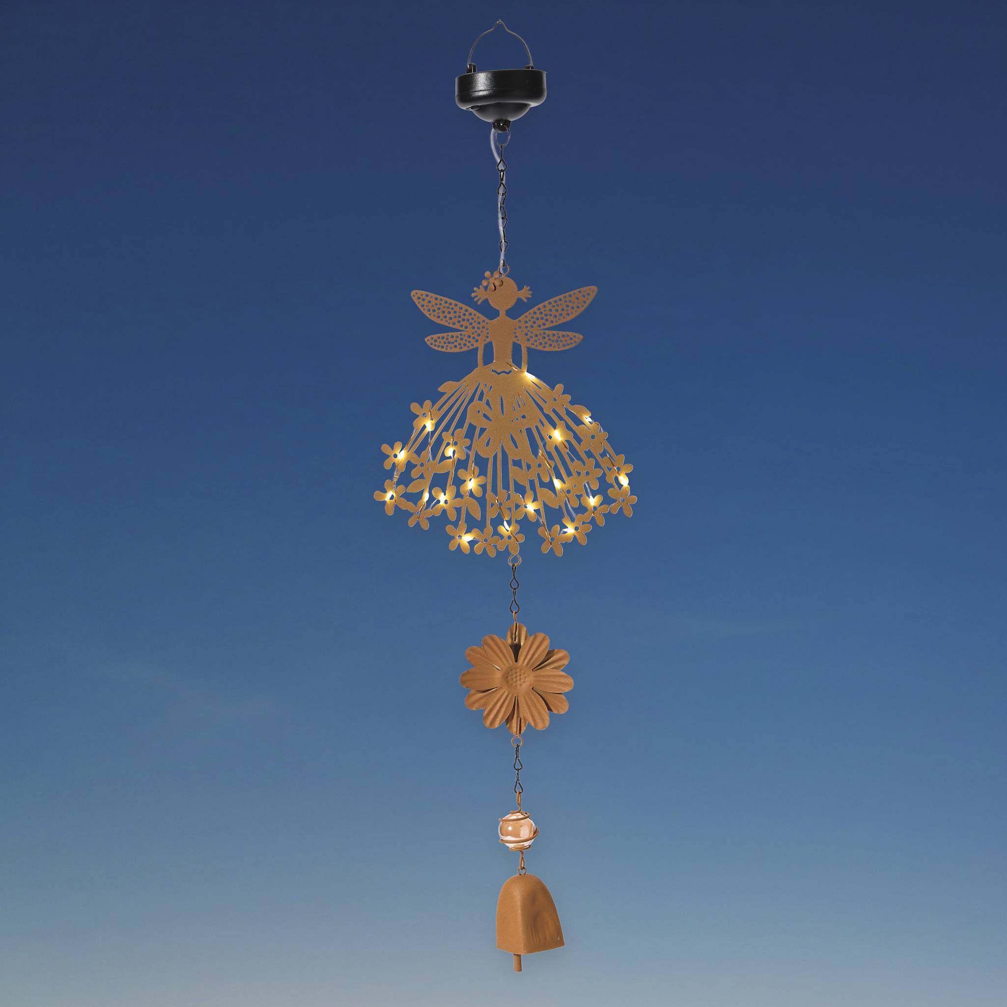Solar Hanging Garden Pixie with Light-Up Dress in Sturdy Iron - Signals Catalog