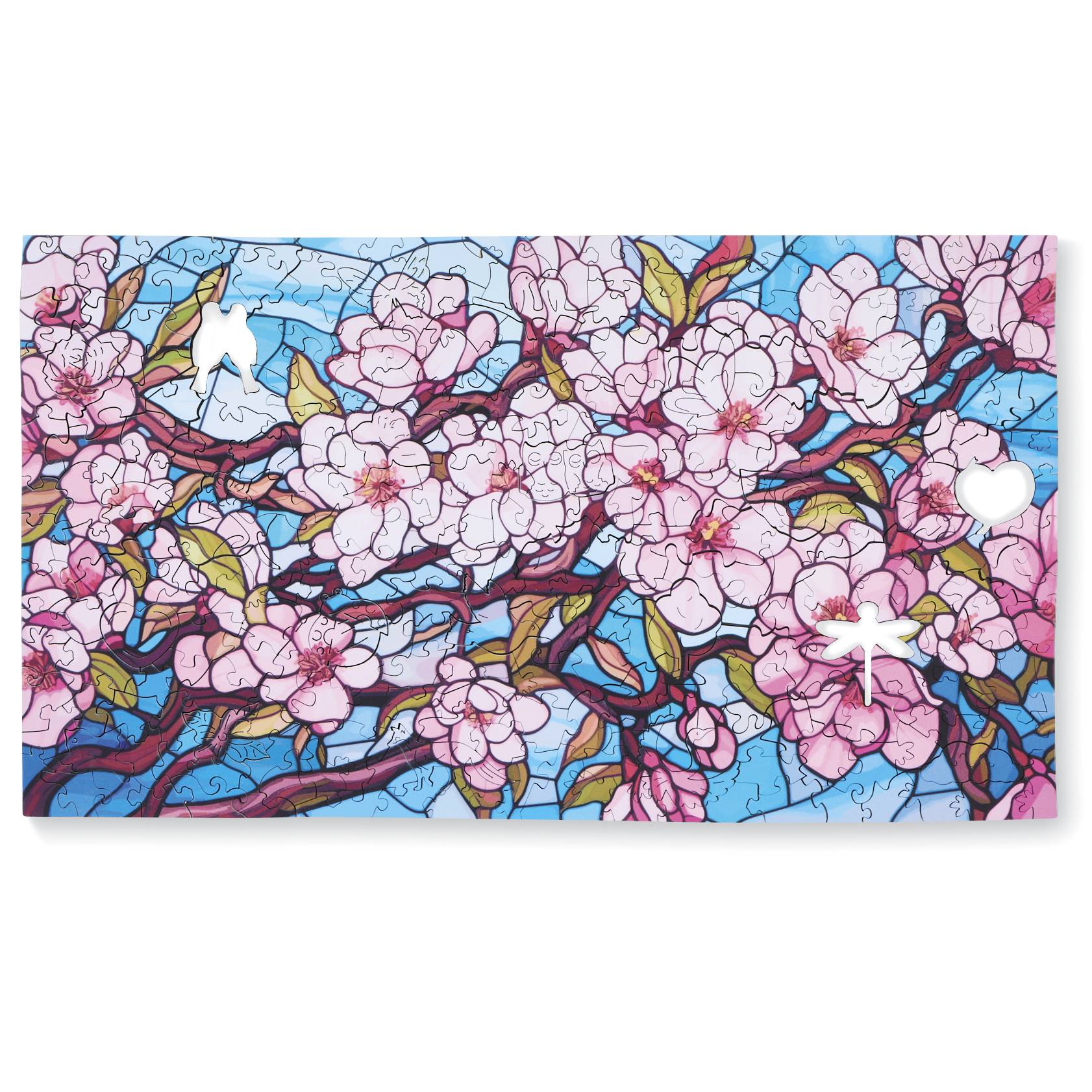 Wooden Cherry Blossom Puzzle with Challenging Thematic-Shaped Pieces - Signals Catalog