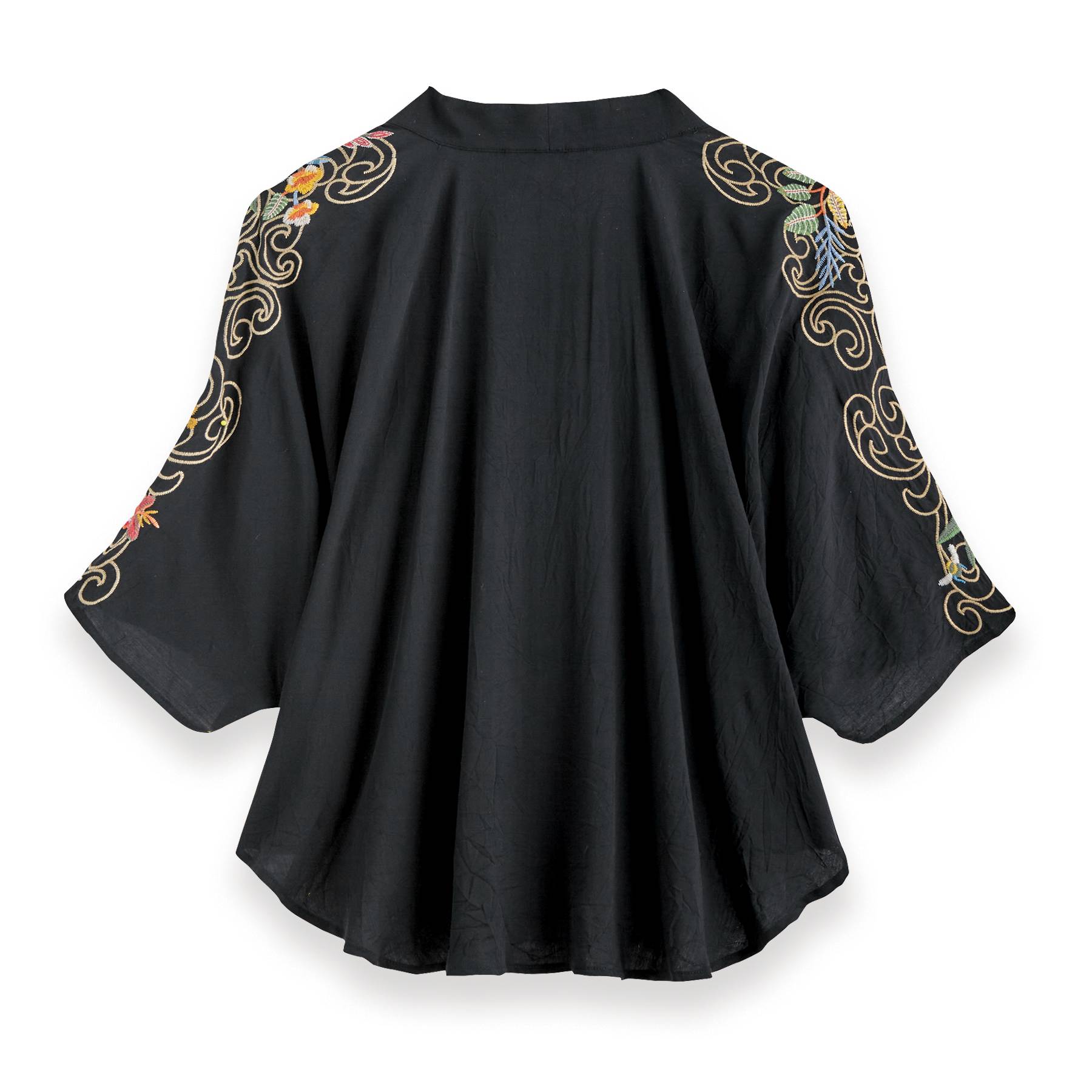 Camilla Tie Jacket, Embroidery at Neckline and on Sleeves, Viscose - Signals Catalog