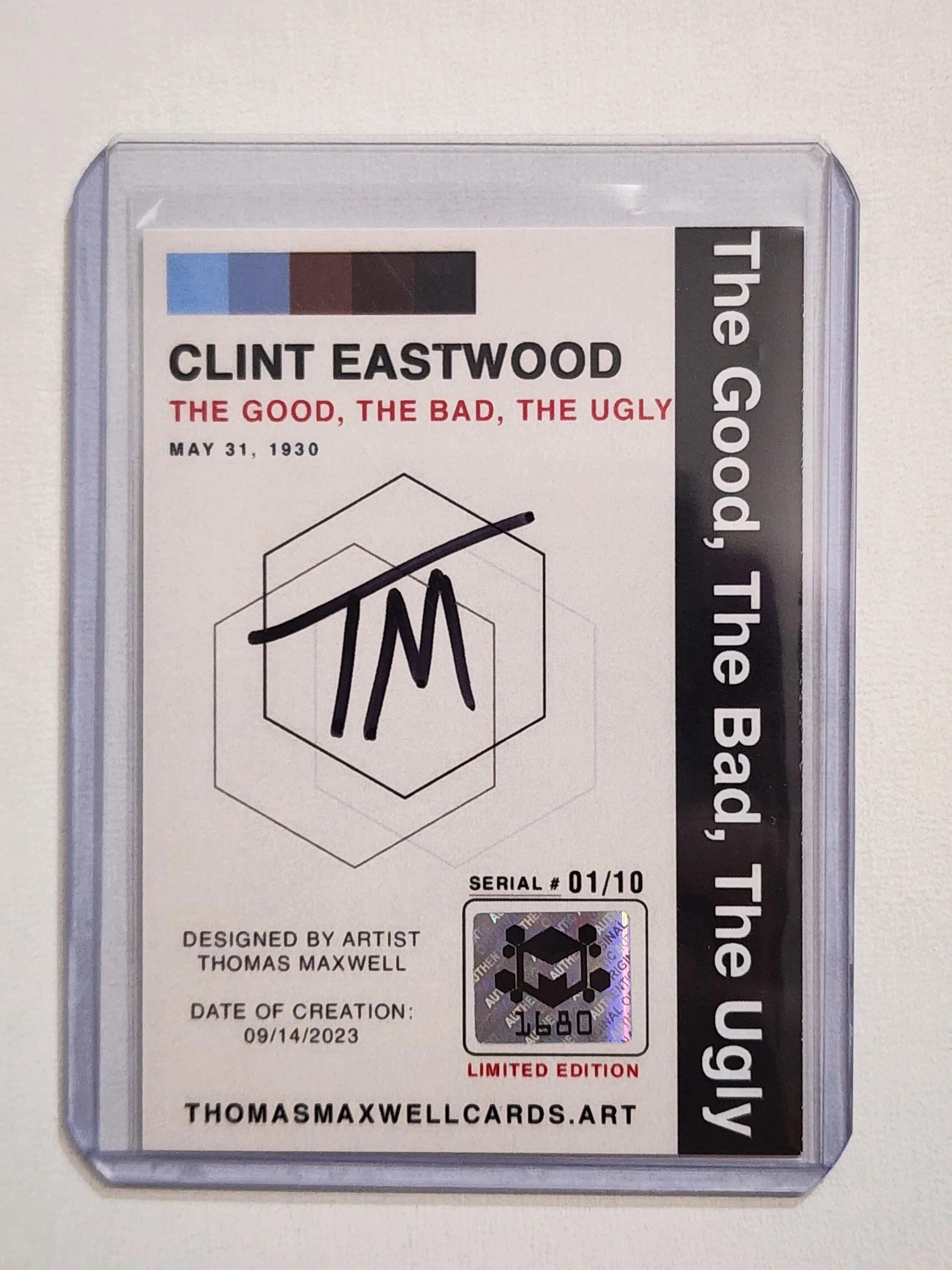 Clint Eastwood Artist Signed The Good, The Bad, The Ugly Art Card 1/10