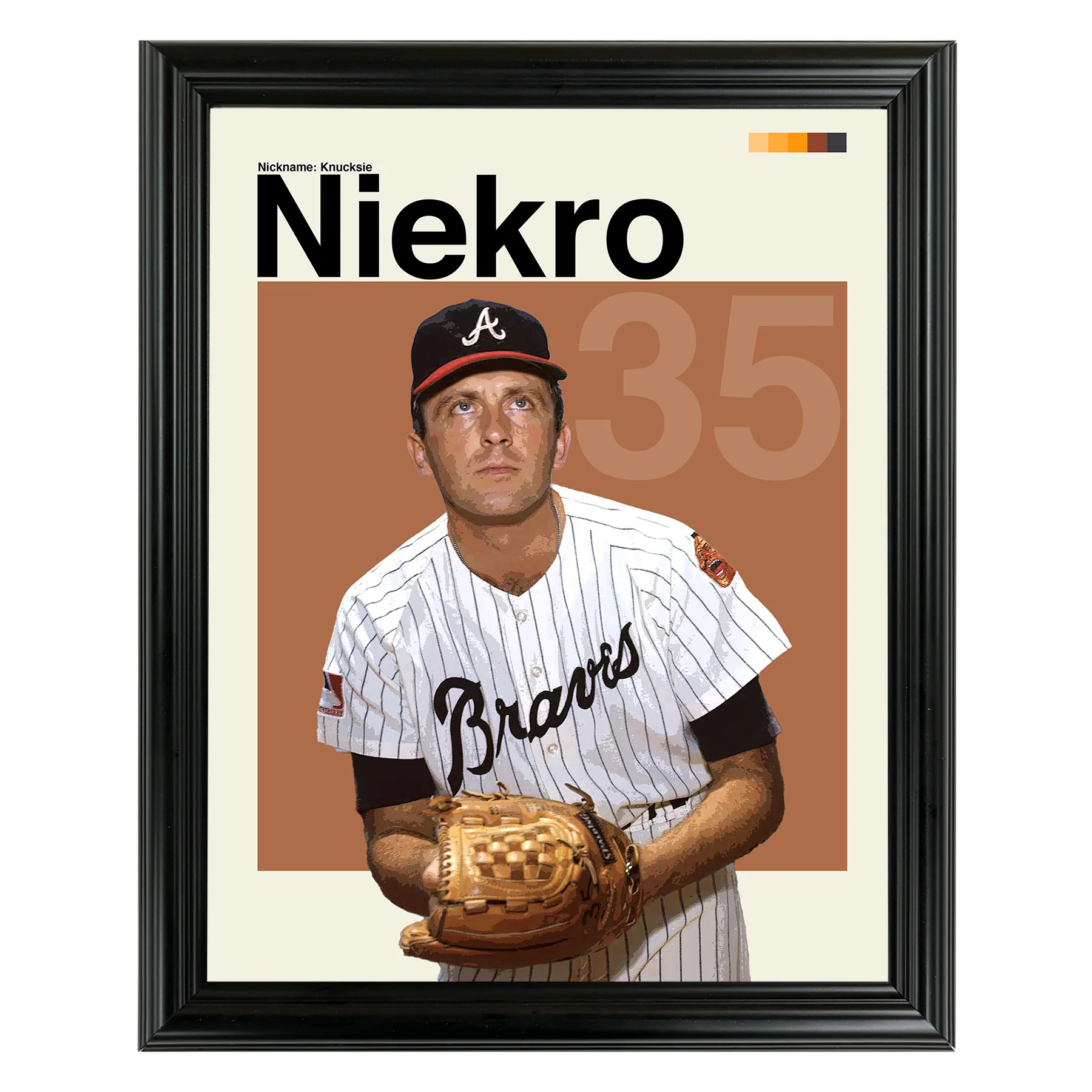 Phil Niekro Framed Sports Art Photo by Thomas Maxwell
