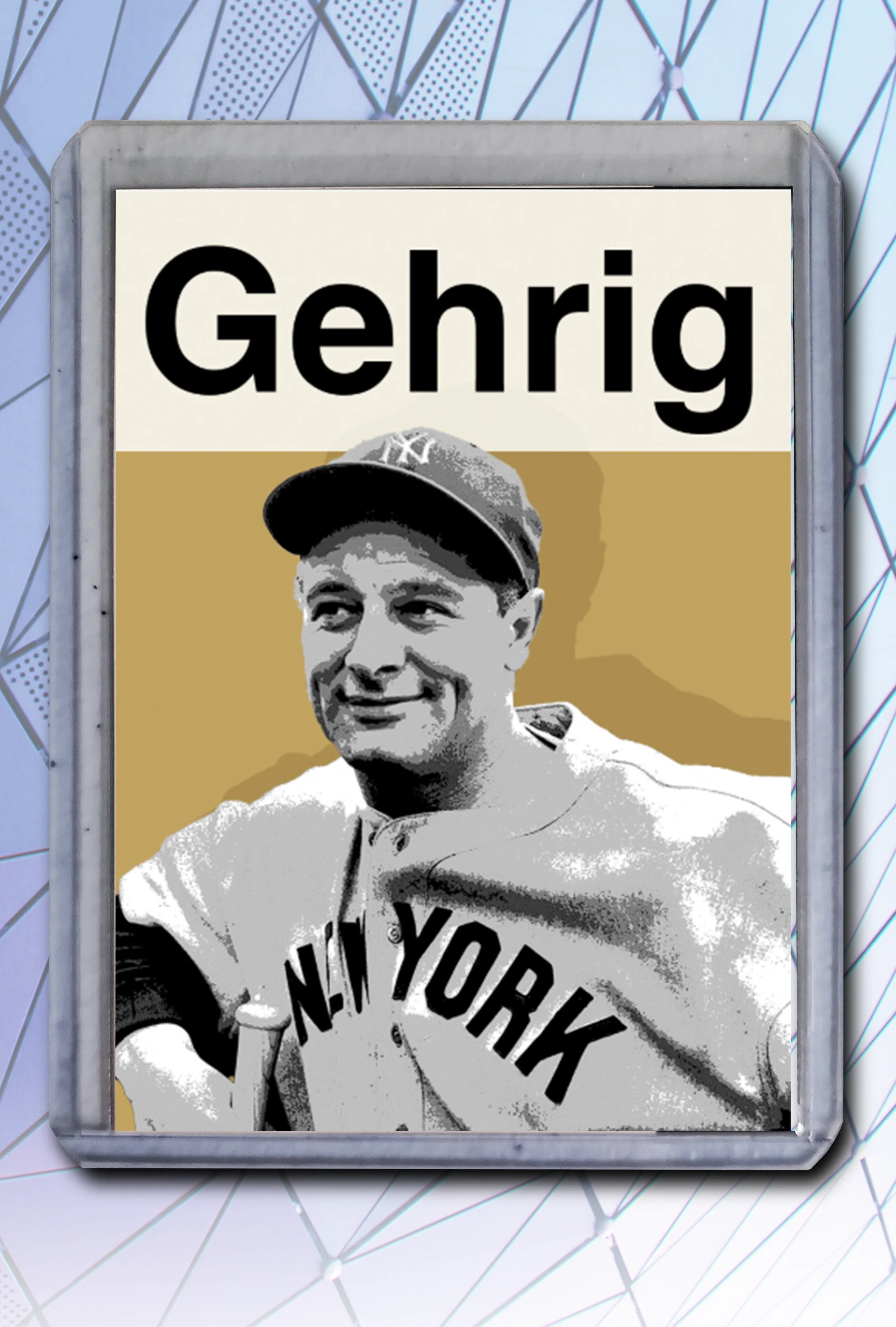 Lou Gehrig Artist Signed Baseball Art Card 2/10