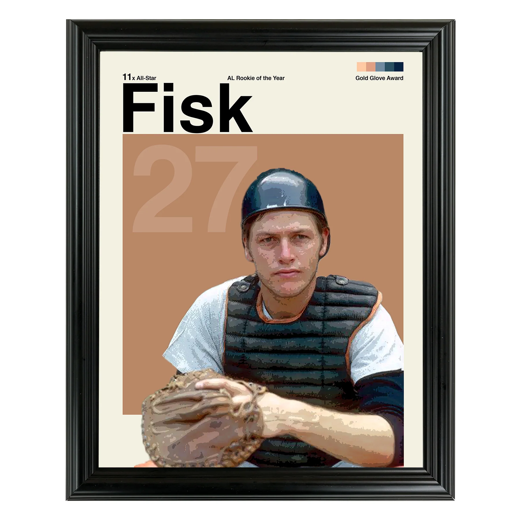 Carlton Fisk Framed Sports Art Photo by Thomas Maxwell