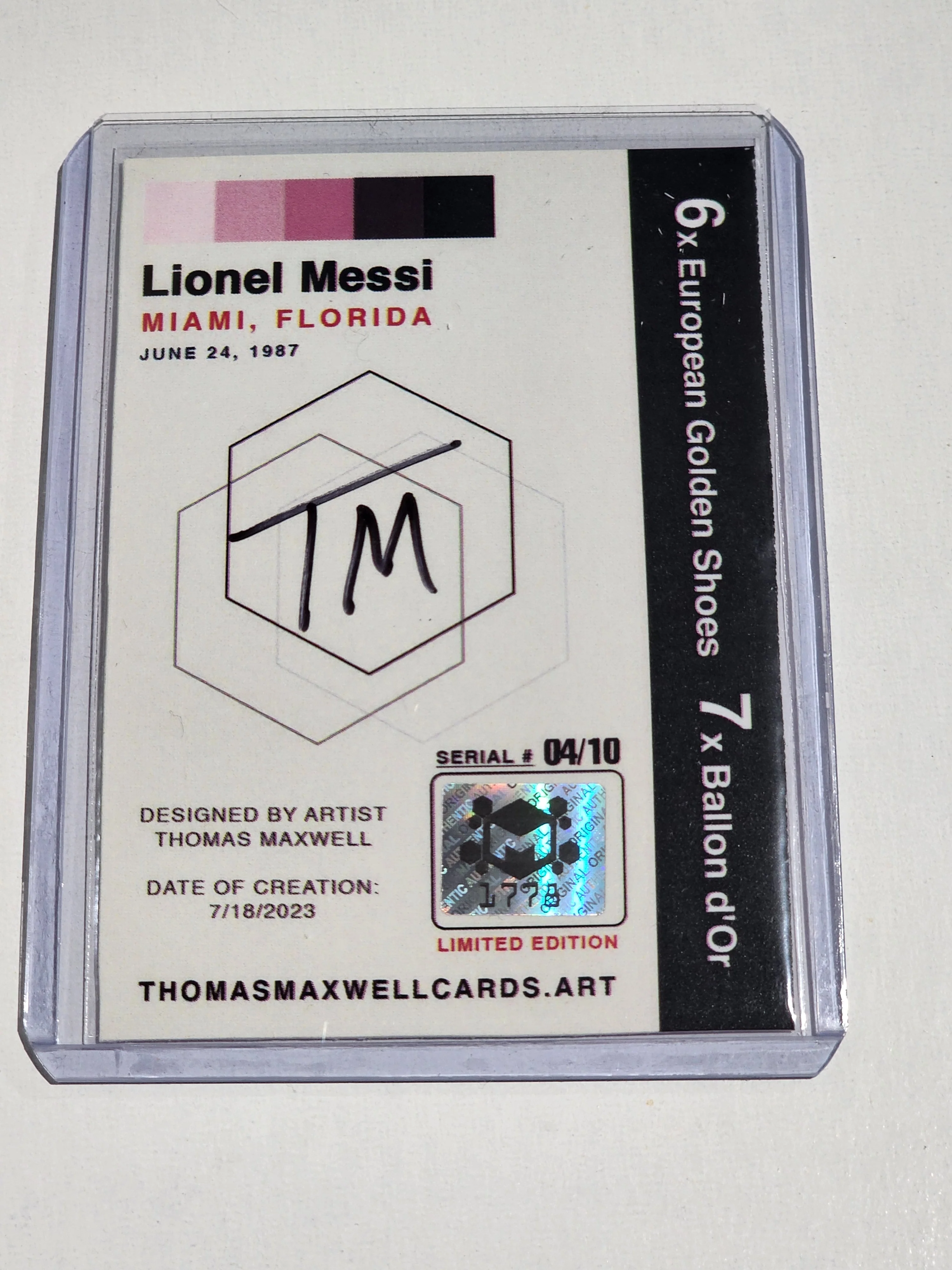 Lionel Messi Soccer Art Card - Artist Signed - 4/10