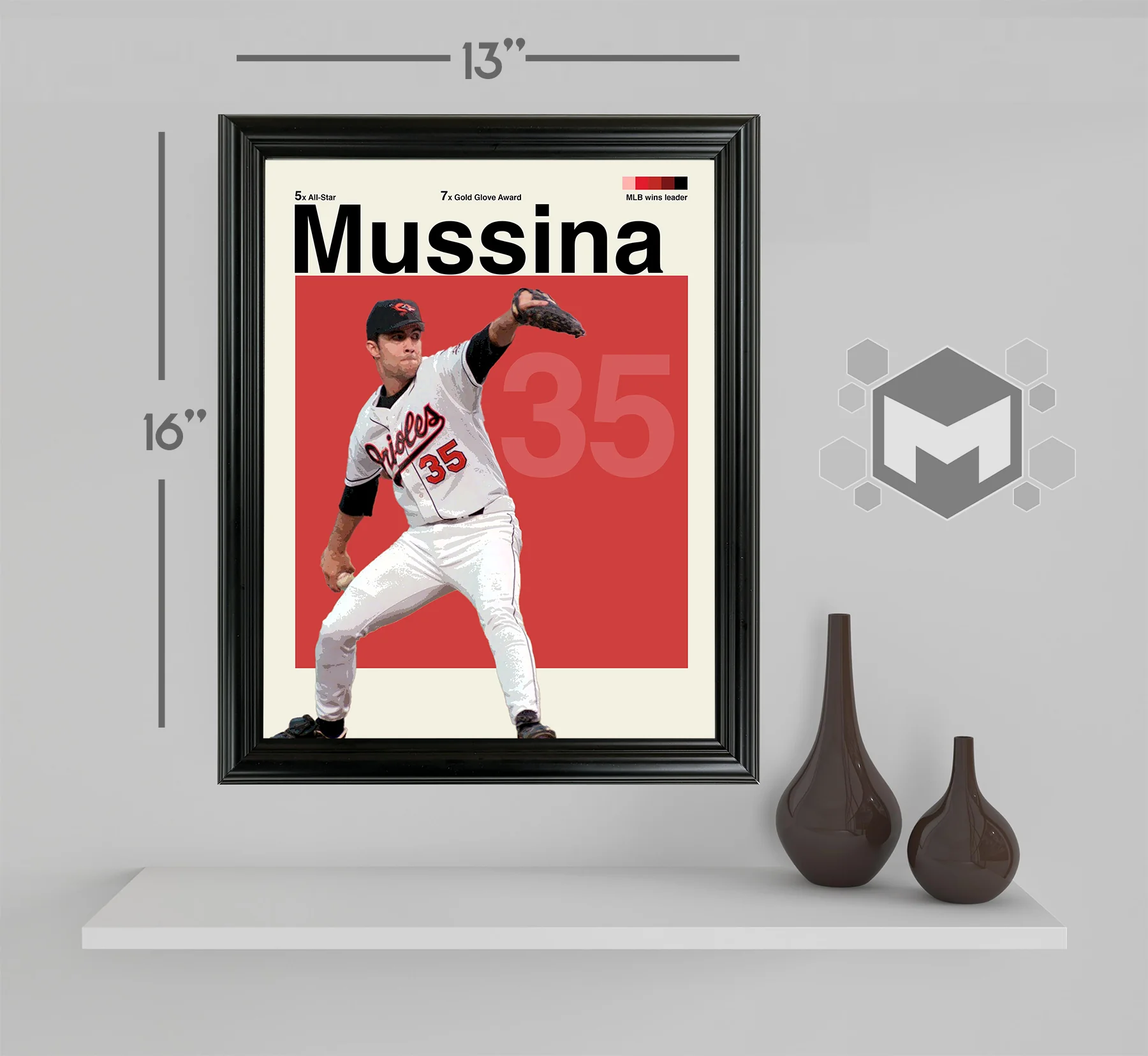 Mike Mussina Framed Sports Art Photo by Thomas Maxwell