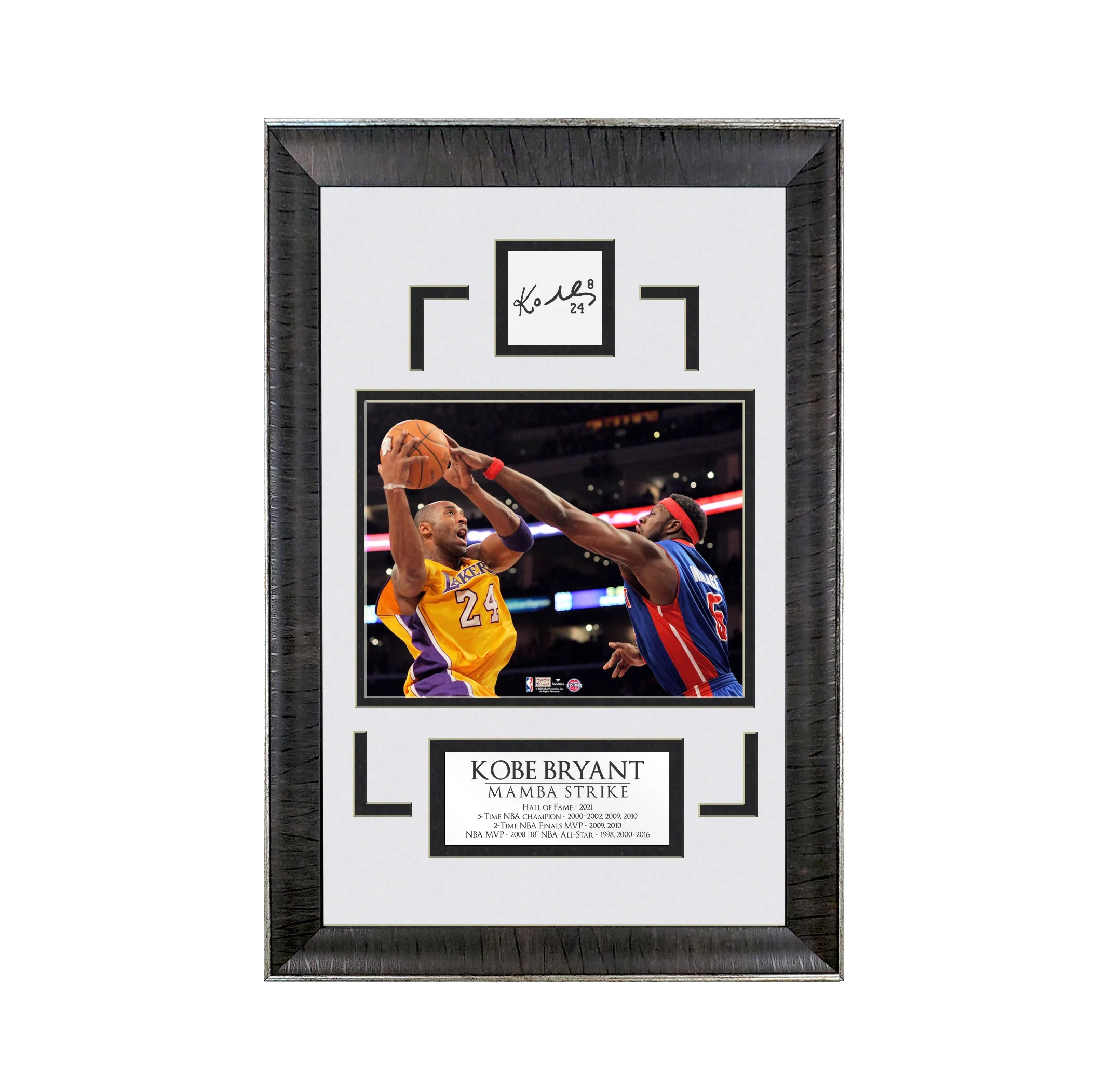 Kobe & Ben Wallace - Mamba Strike - Spotlight Collection | 16 x 23 - Framed Basketball Photo