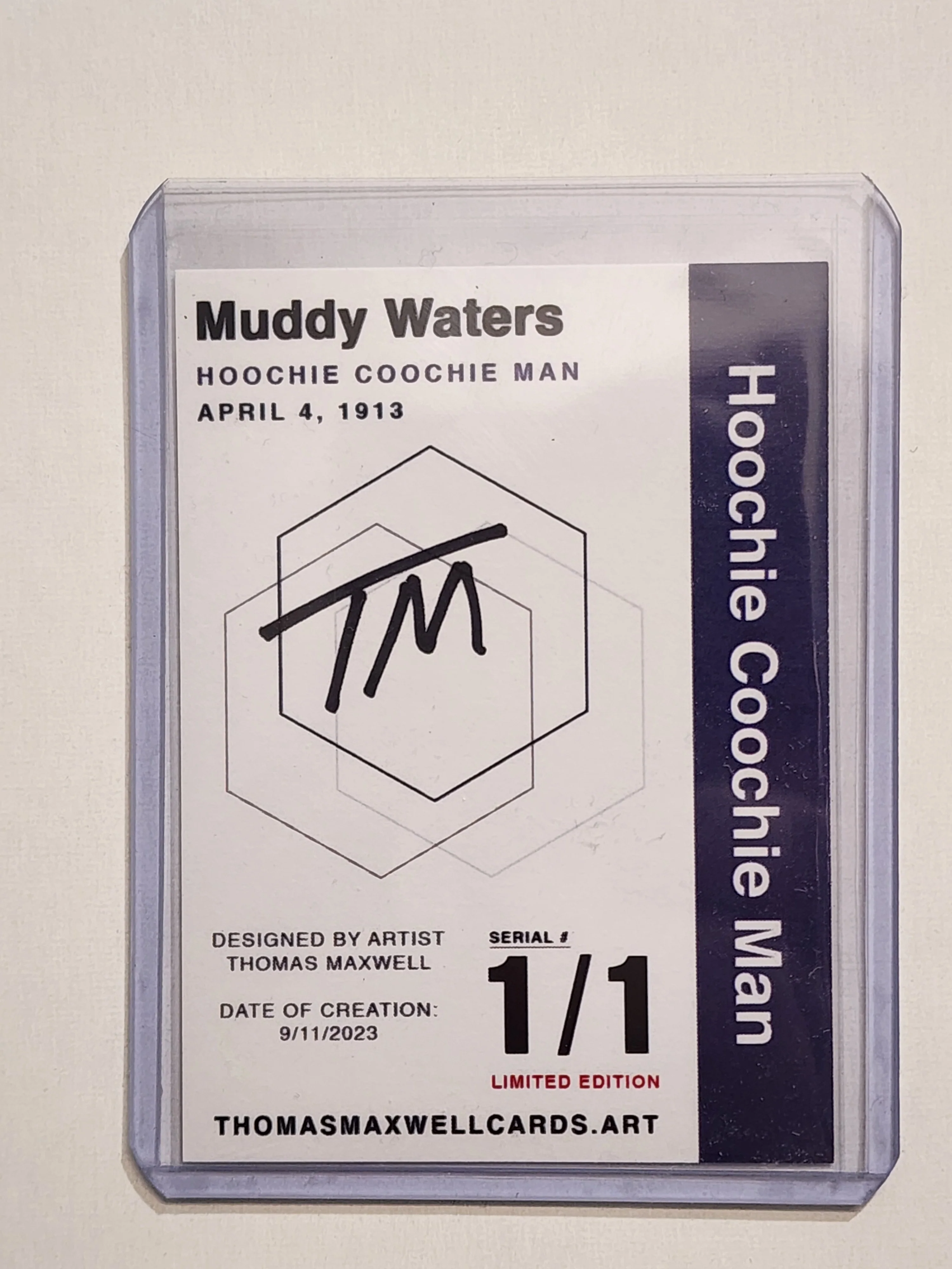 Muddy Waters Artist Signed Music Refractor Art Card 1/1