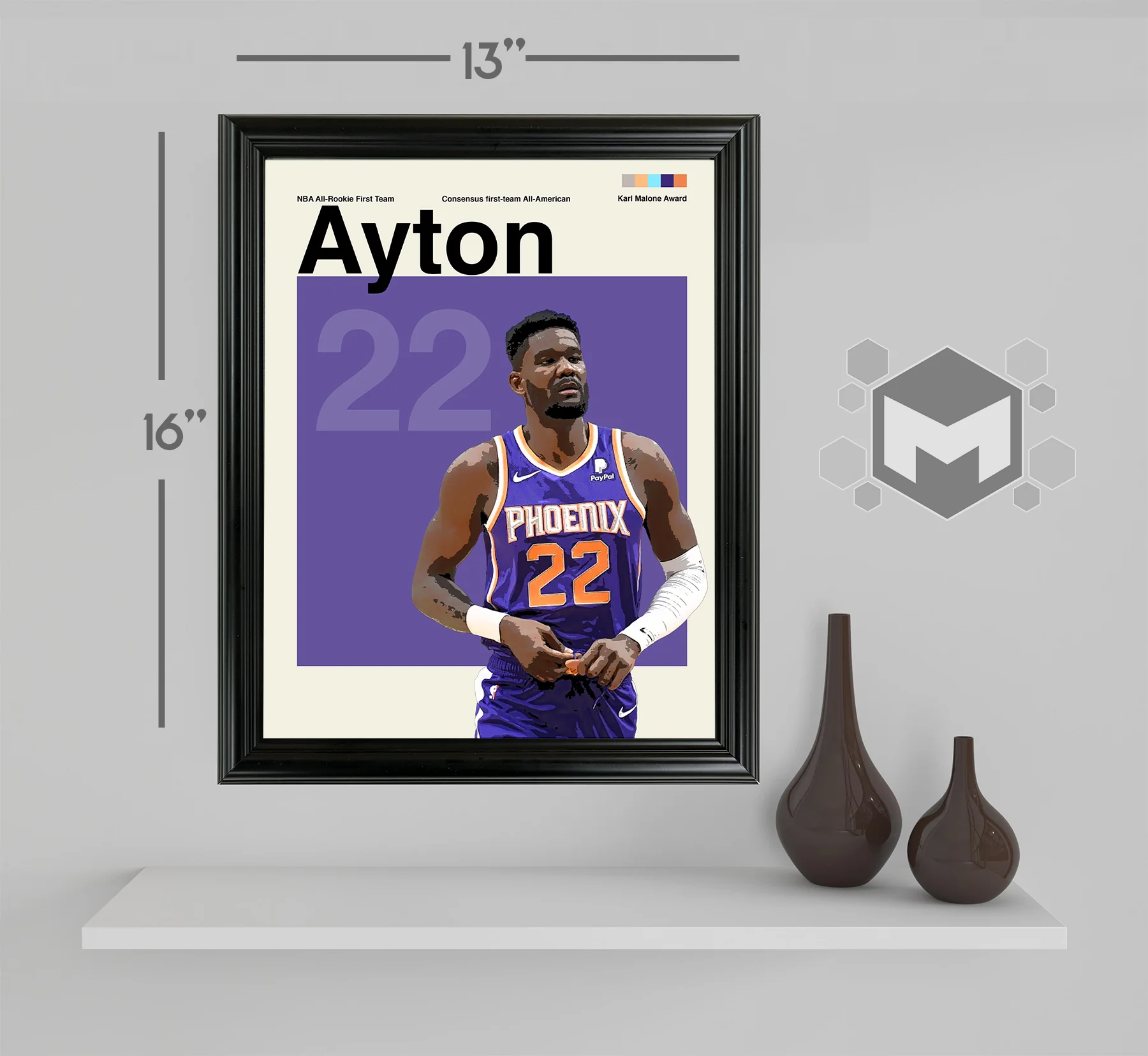 Deandre Ayton Framed Sports Art Photo by Thomas Maxwell