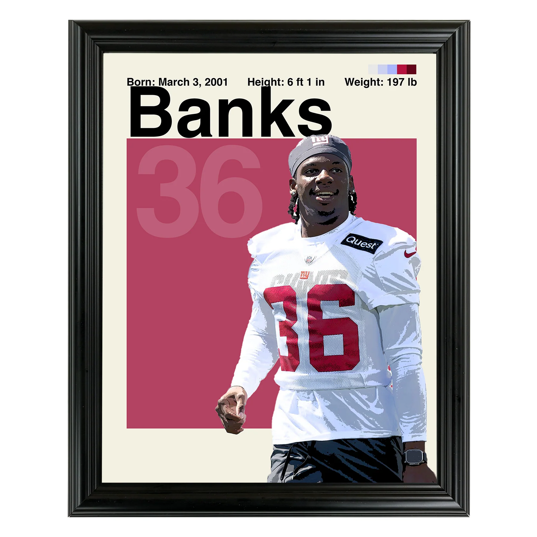 Deonte Banks Framed Sports Art Photo by Thomas Maxwell