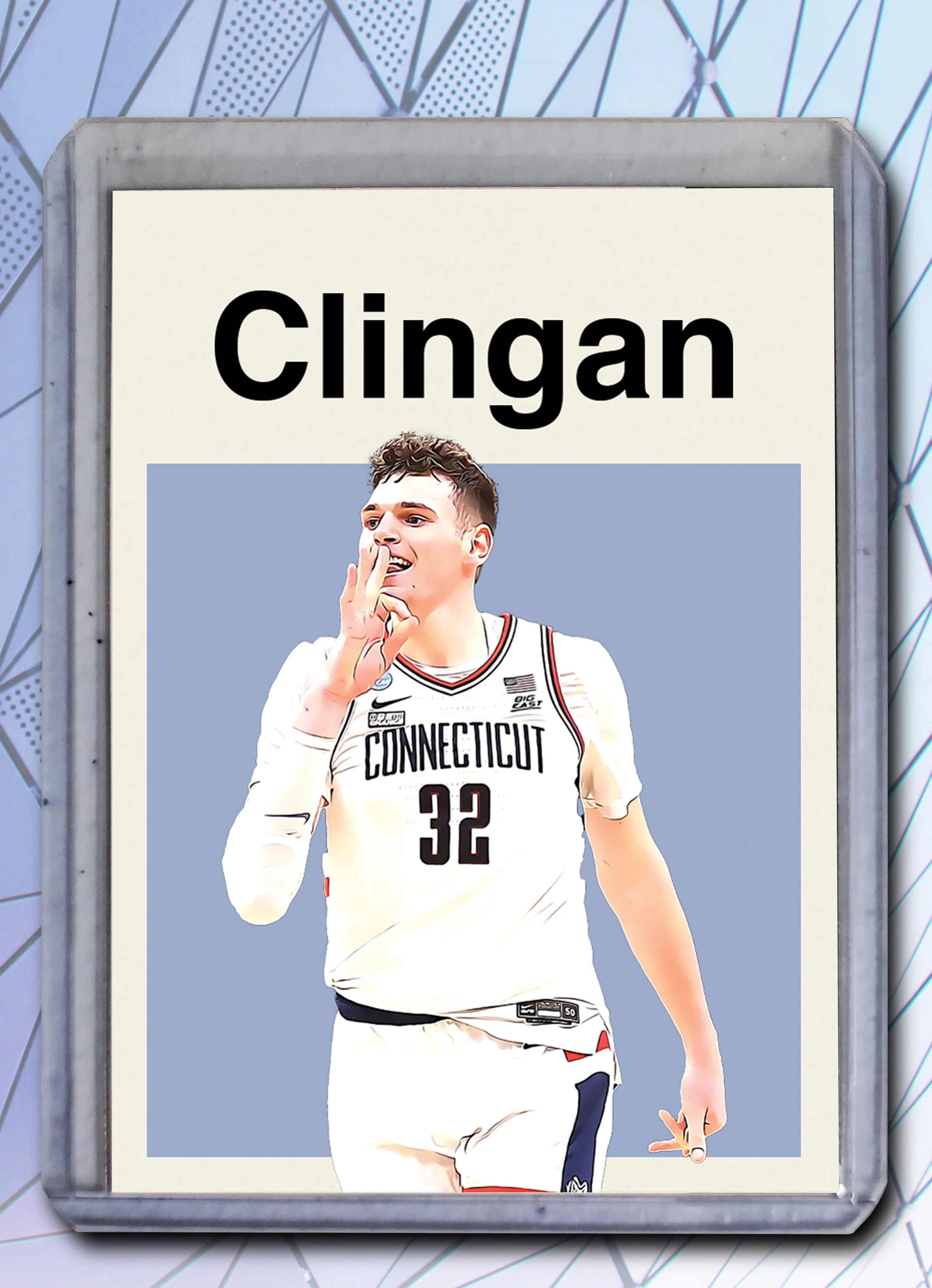 Donovan Clingan - UCONN - Artist Signed Basketball Art Card 1/10