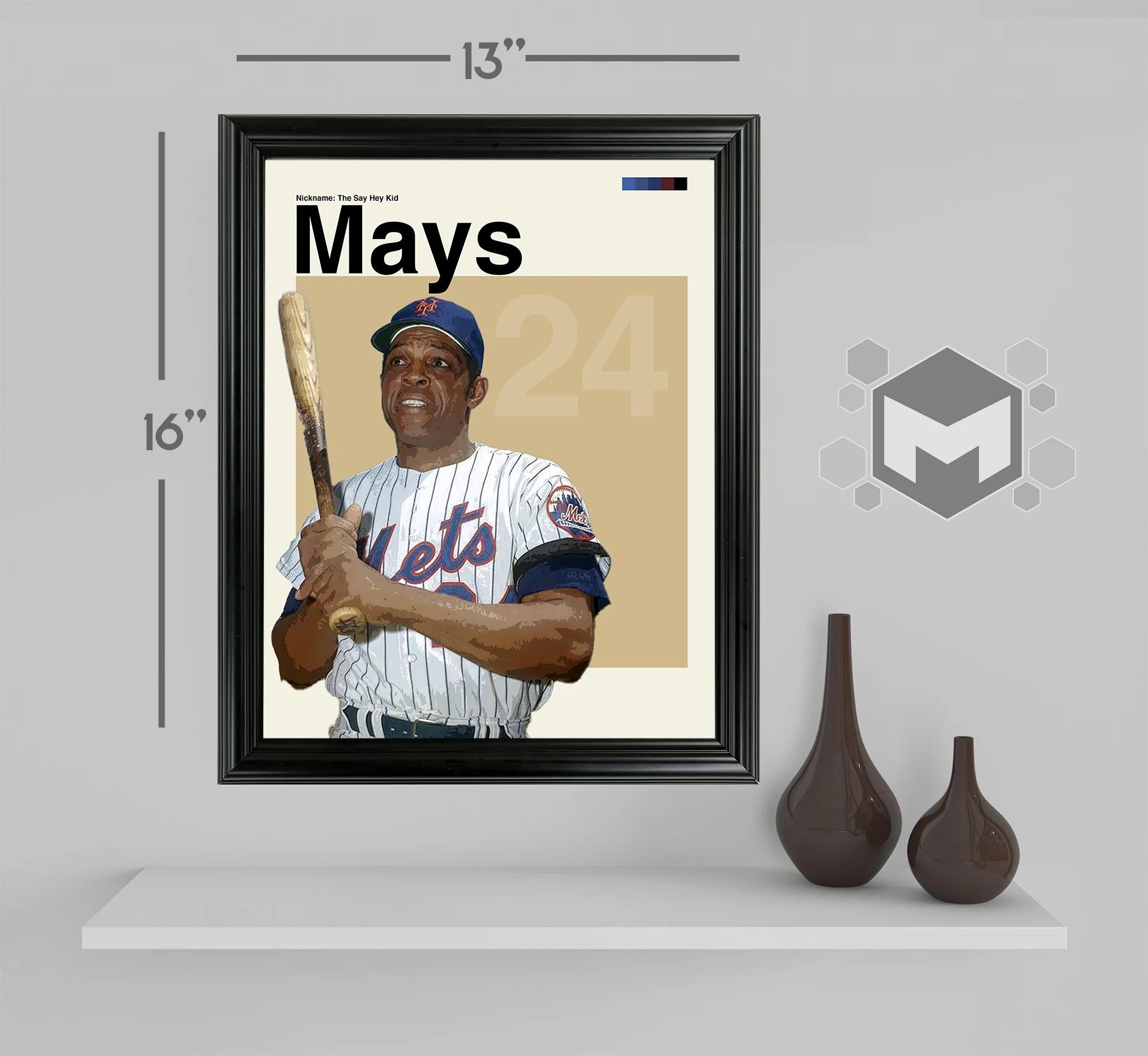 Willie Mays Framed Sports Art Photo by Thomas Maxwell
