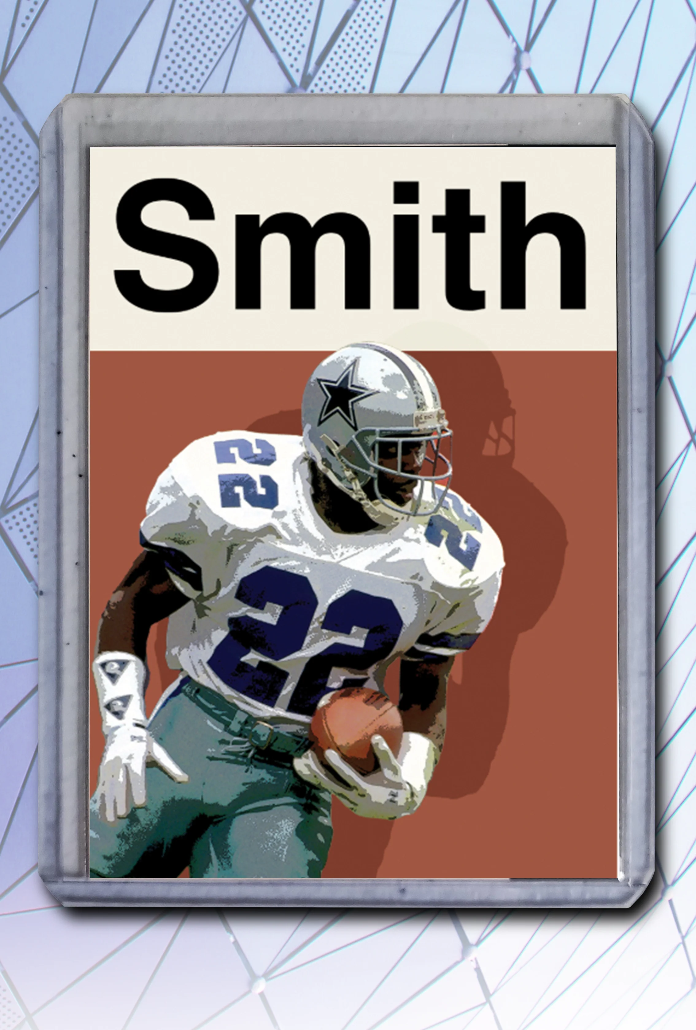 Emmitt Smith Artist Signed Football Art Card 2/10