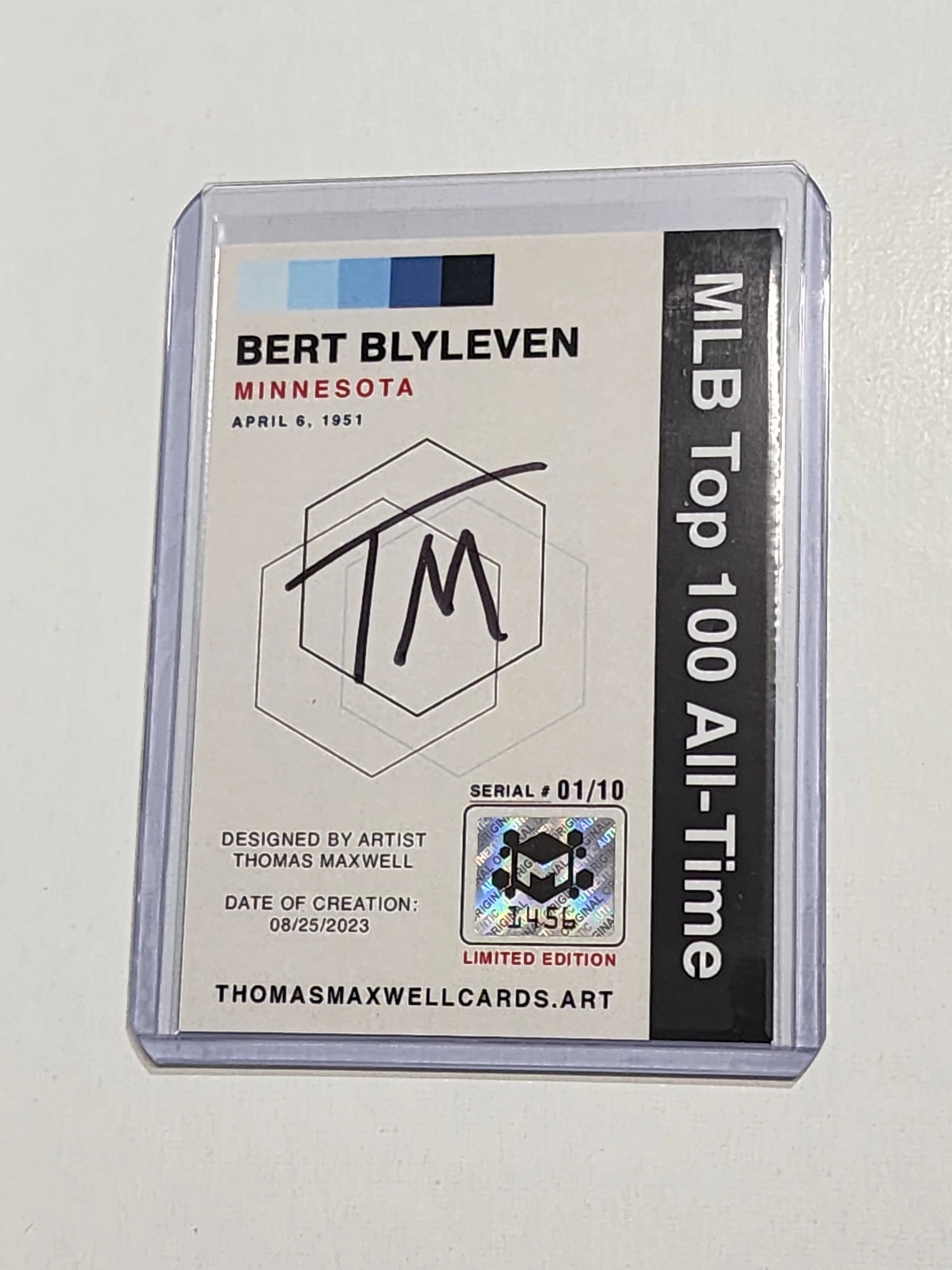 Bert Blyleven Artist Signed Baseball Art Card 1/10