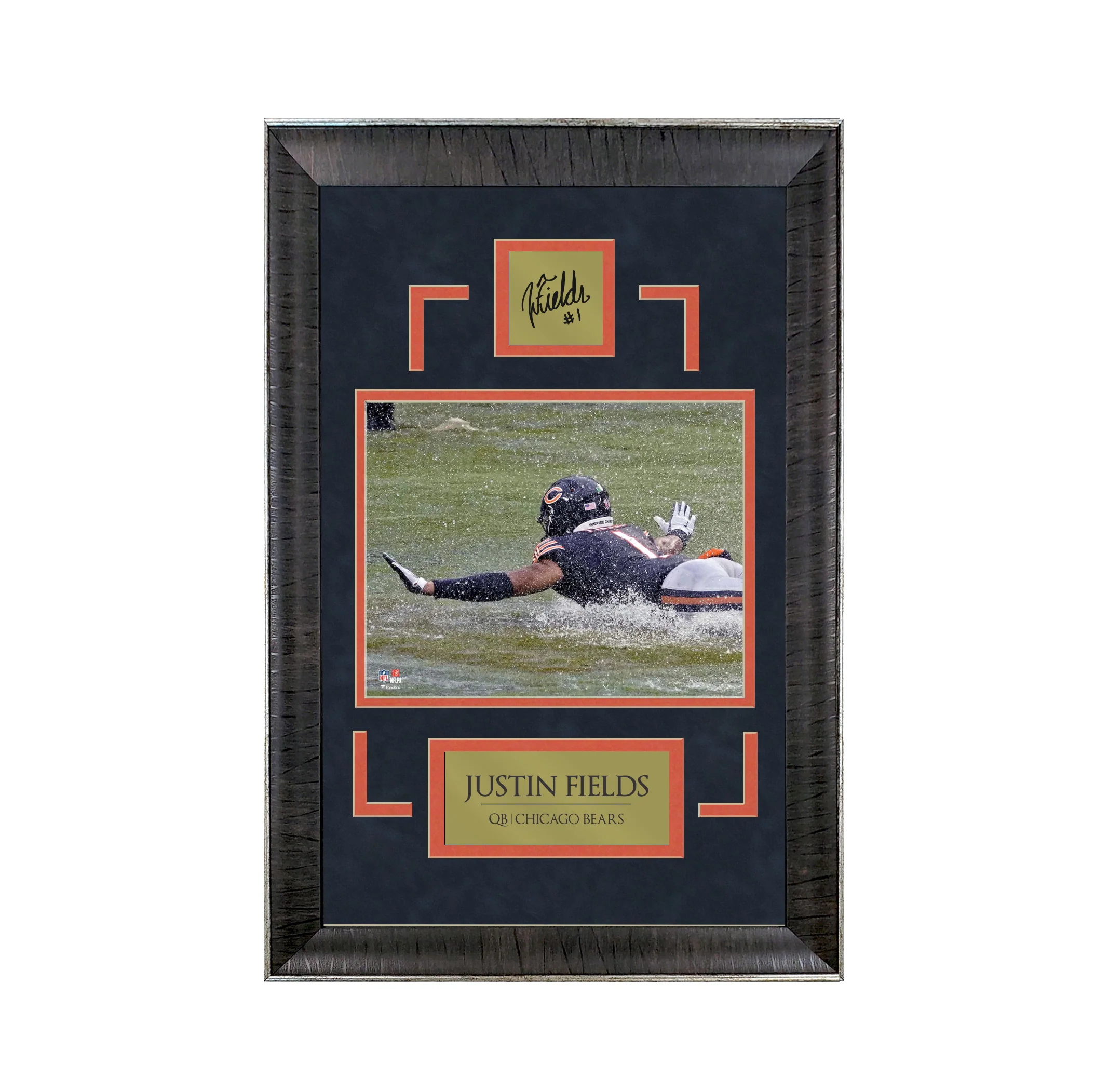 Justin Fields - Chi Town Slide - Sports Deluxe | 16 x 23 - Framed Football Photo