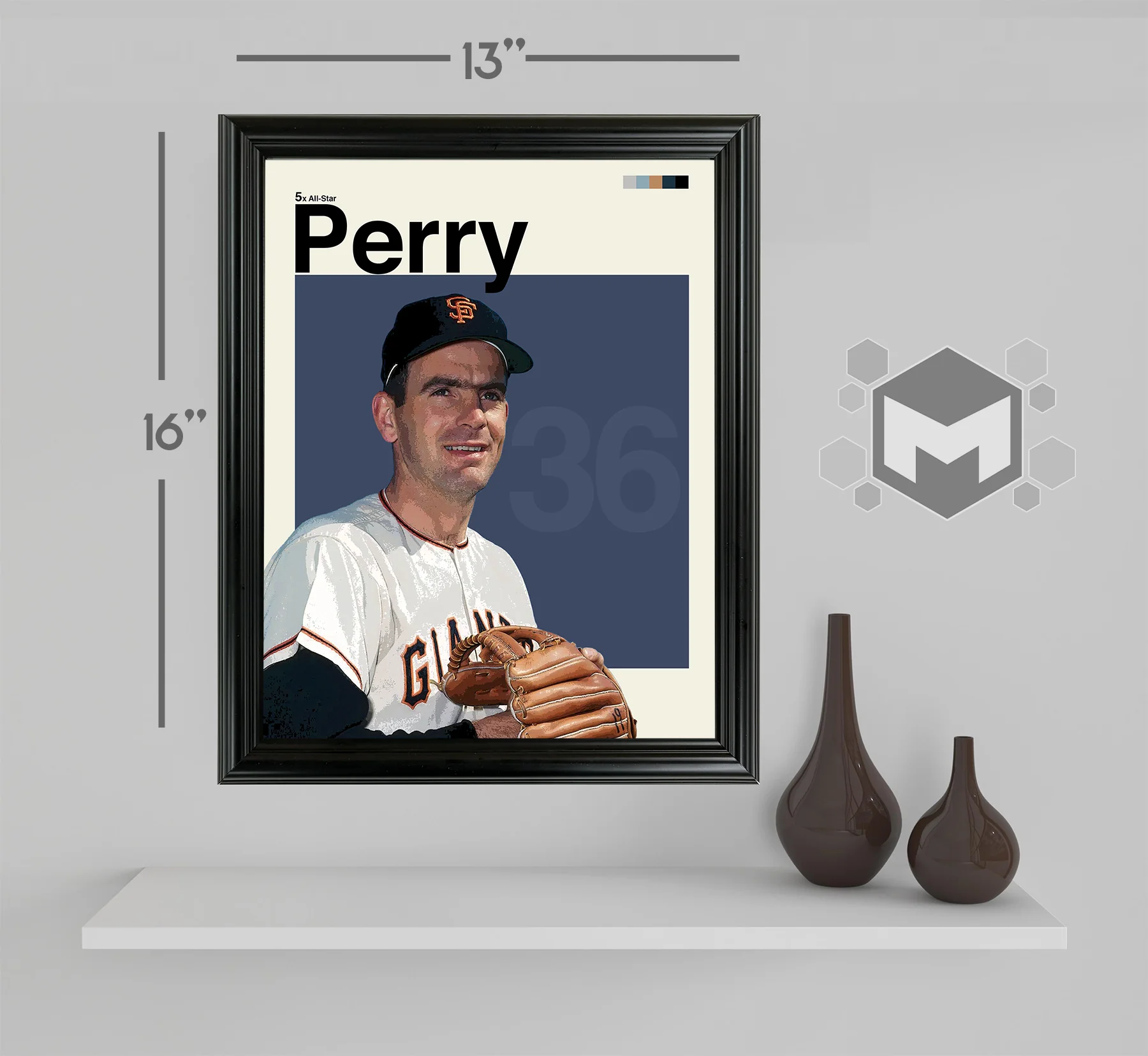 Gaylord Perry Framed Sports Art Photo by Thomas Maxwell