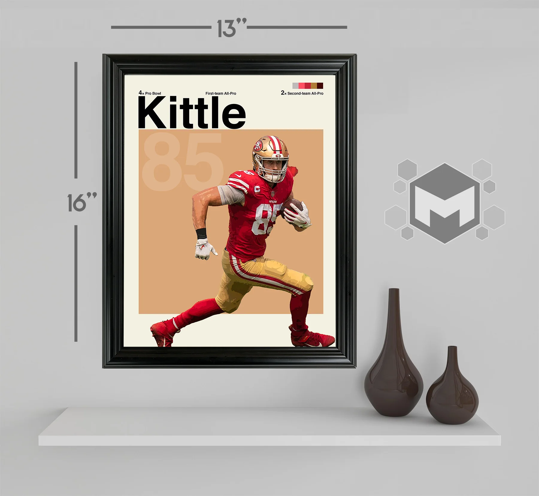 George Kittle Framed Sports Art Photo by Thomas Maxwell