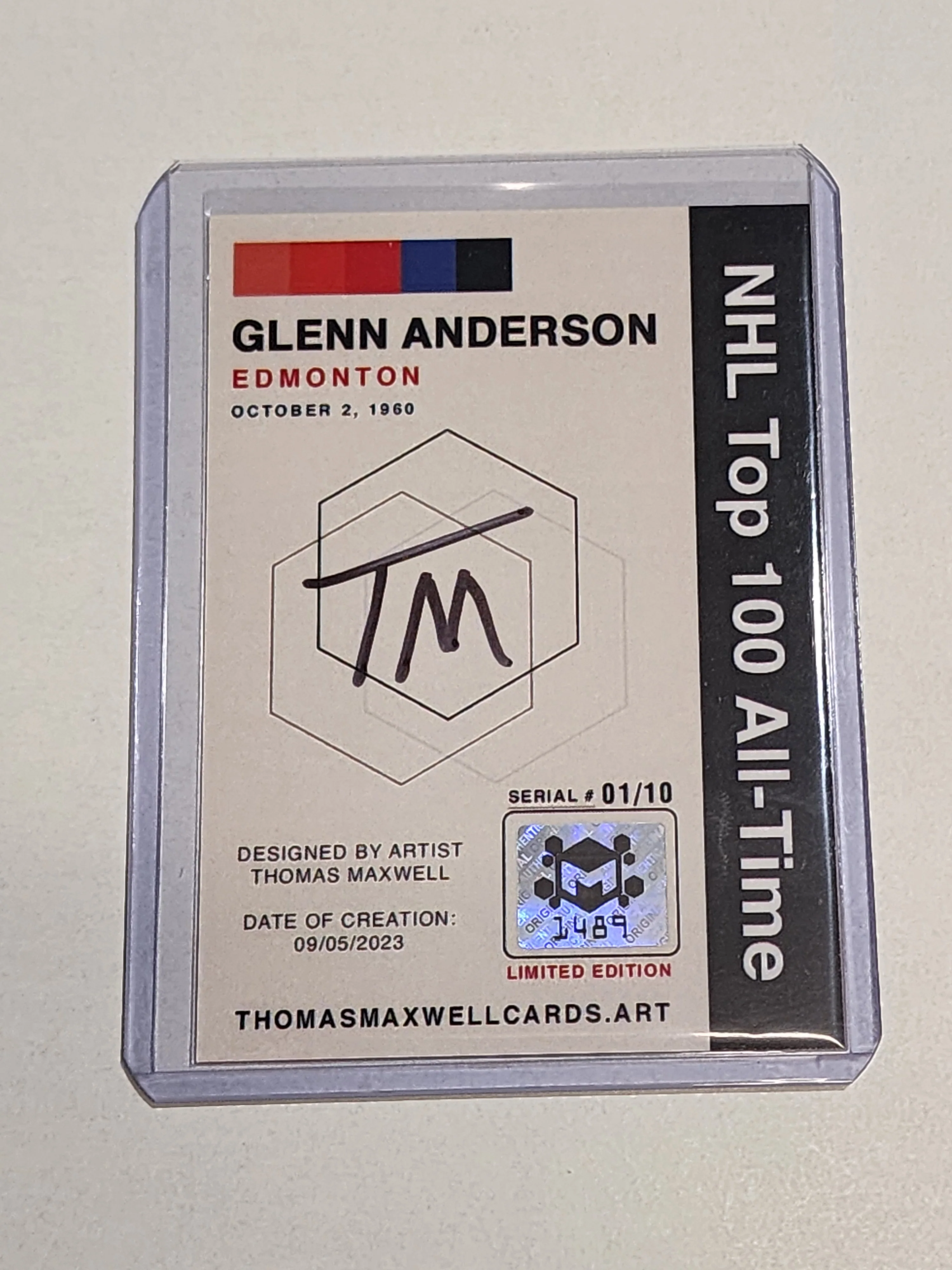 Glenn Anderson Artist Signed Hockey Art Card 1/10