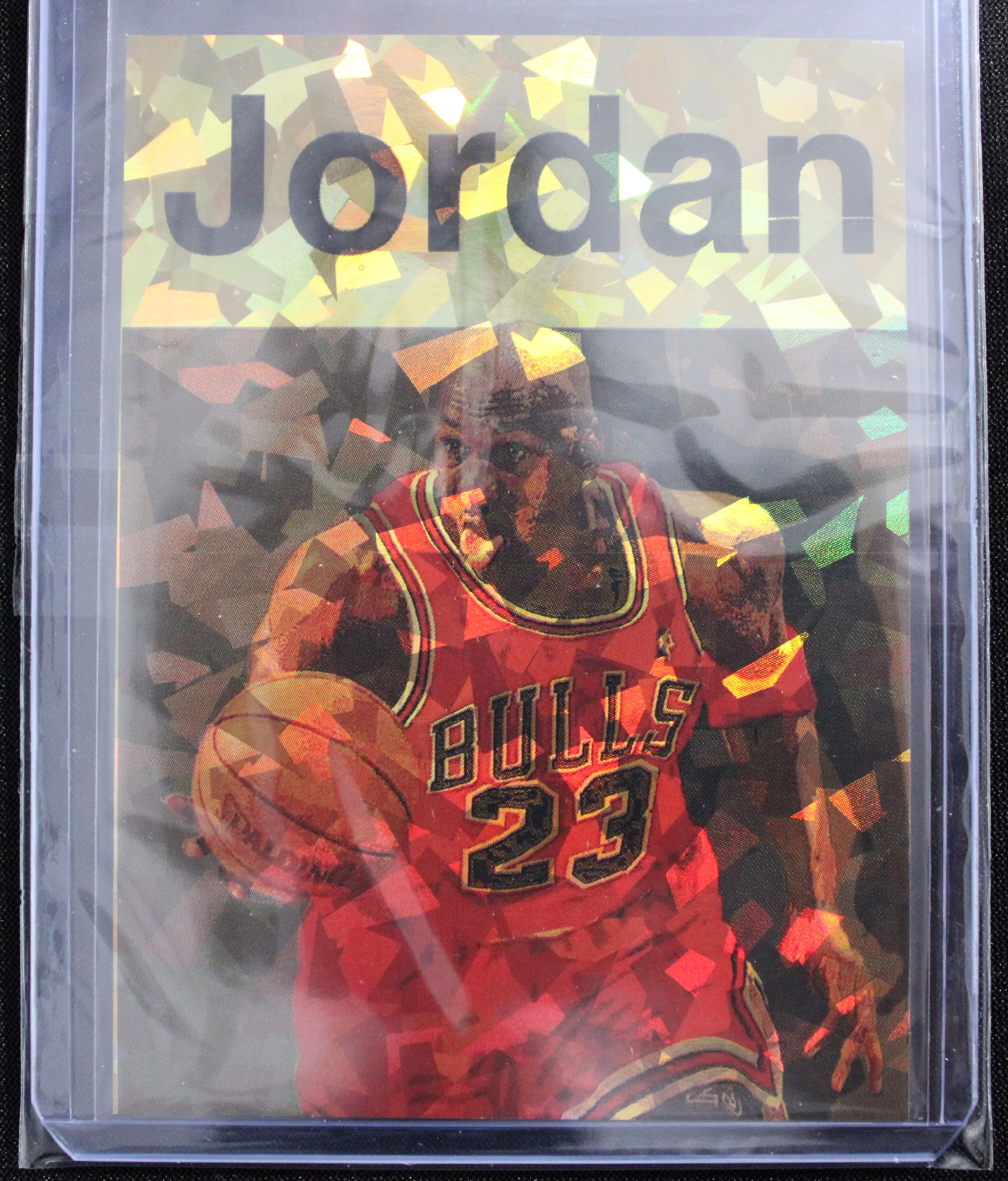 Michael Jordan Artist Signed Chicago Bulls Refractor Art Card 1/3