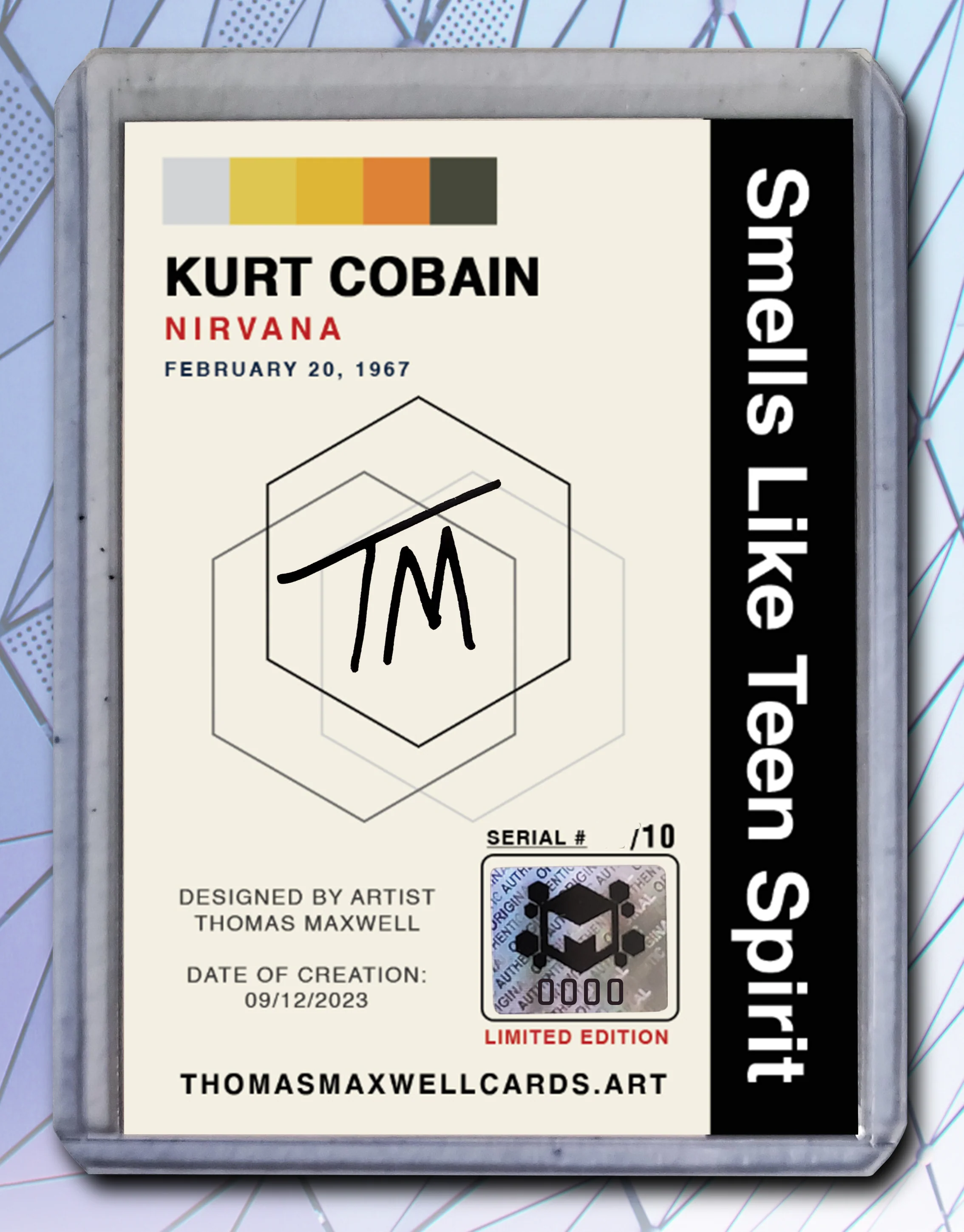 Kurt Cobain Artist Signed Music Art Card 3/10