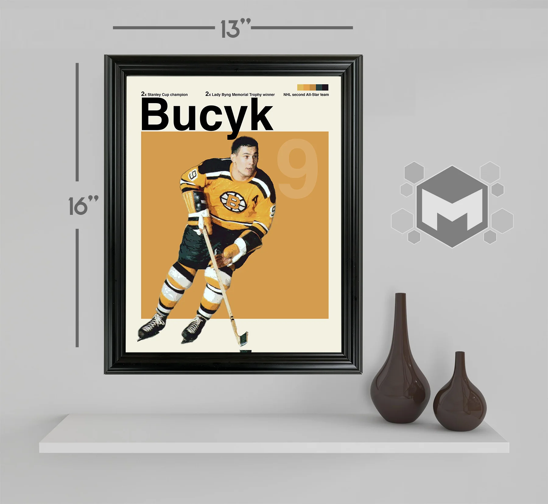Johnny Bucyk Framed Sports Art Photo by Thomas Maxwell