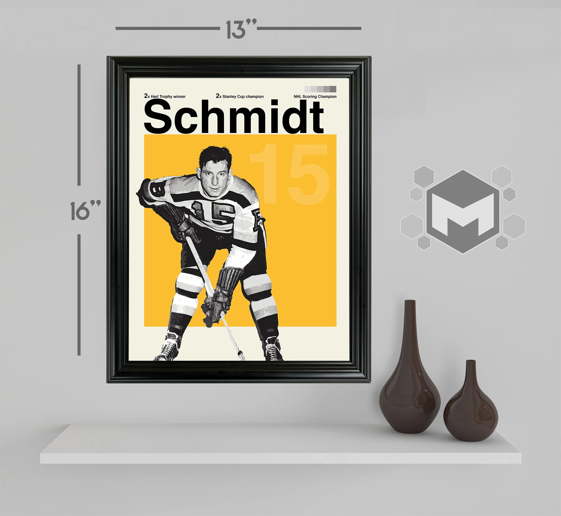 Milt Schmidt Framed Sports Art Photo by Thomas Maxwell