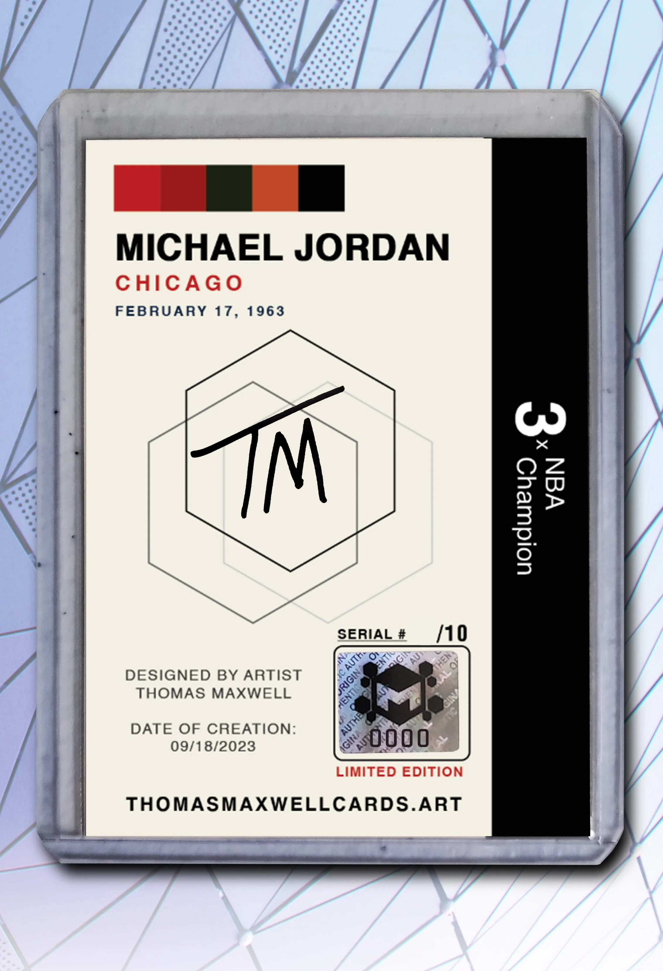 Michael Jordan Basketball Art Card - Artist Signed - 1/10