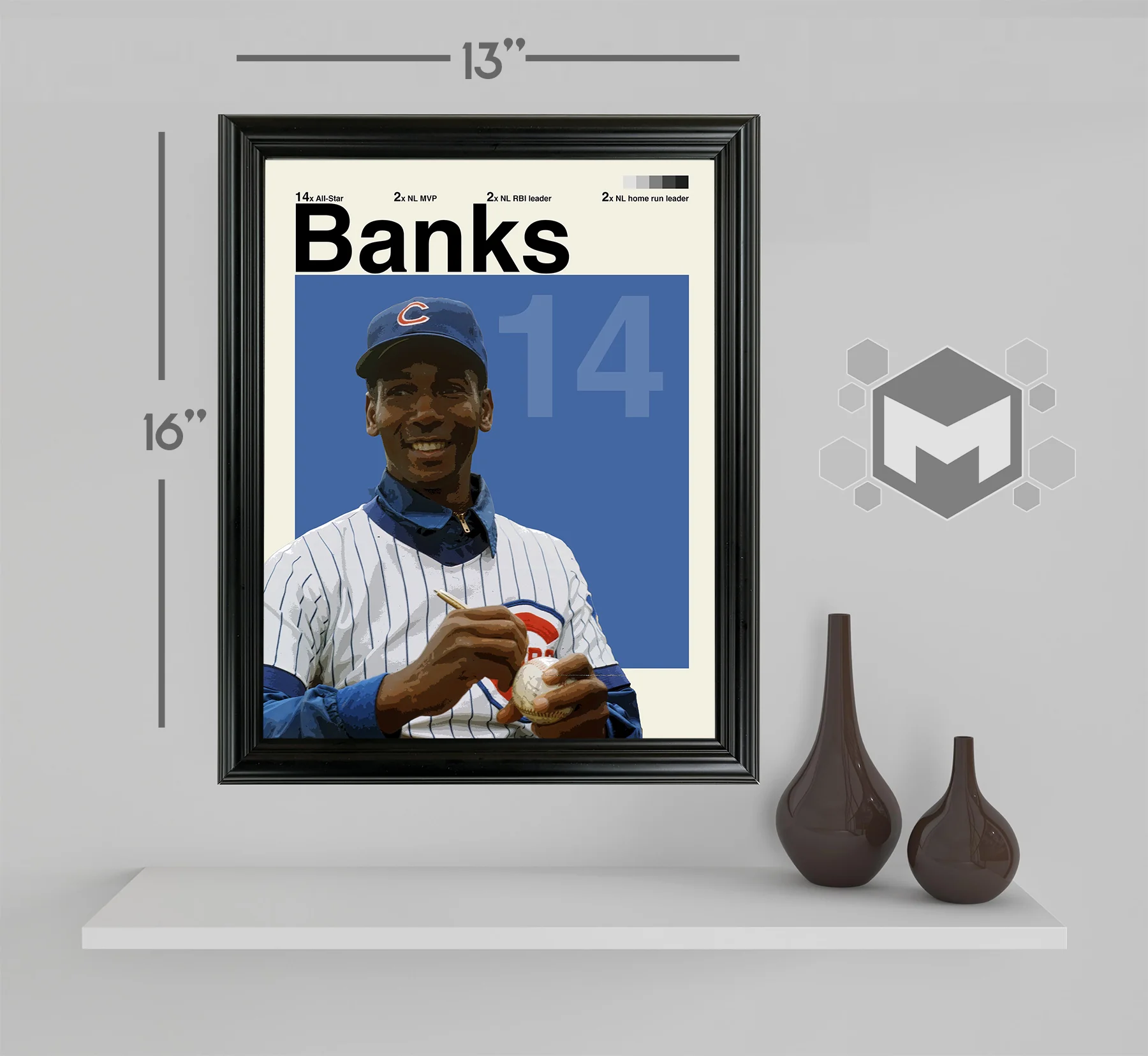 Ernie Banks Framed Sports Art Photo by Thomas Maxwell