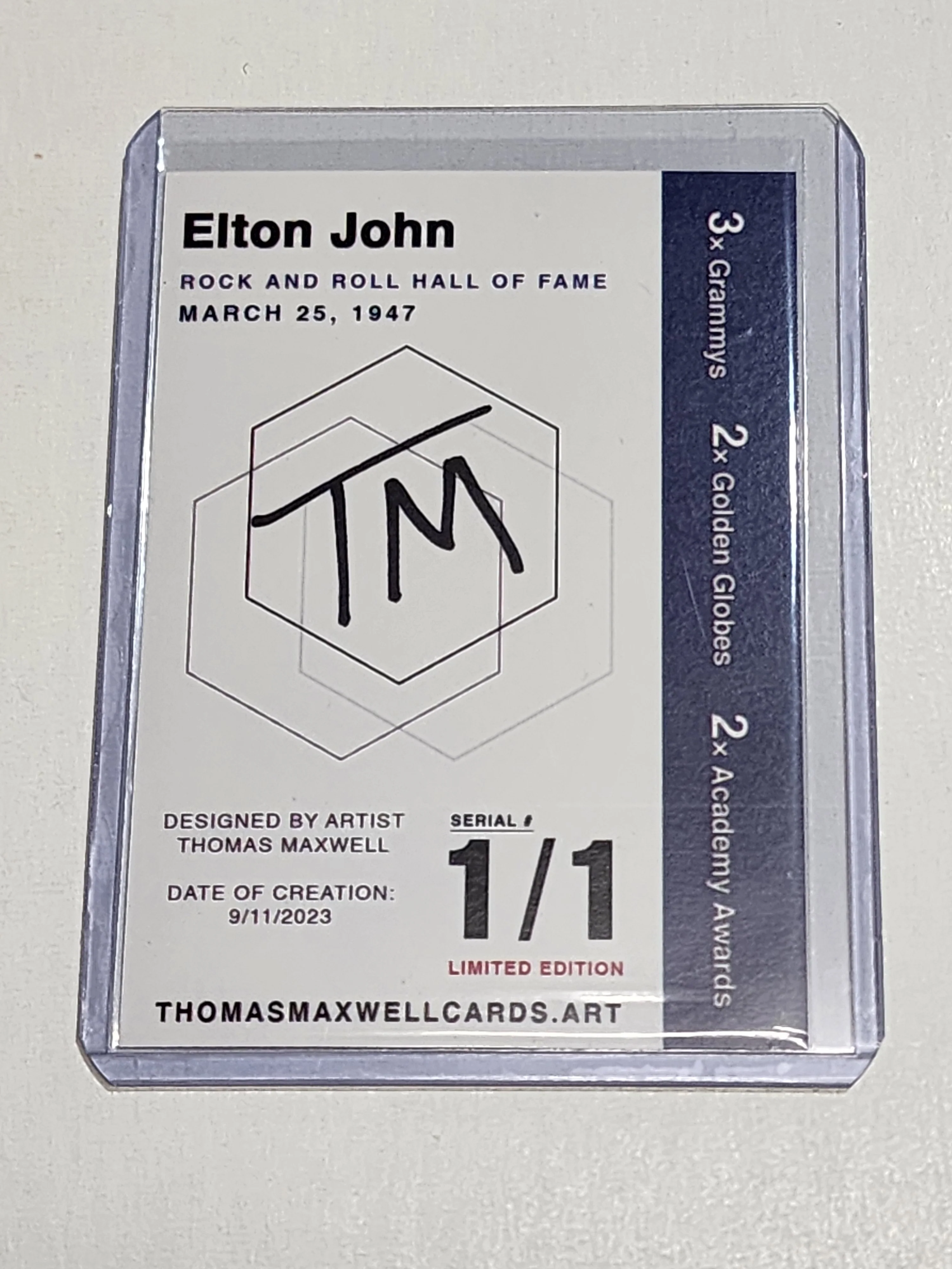 Elton John Artist Signed Music Refractor Art Card 1/1