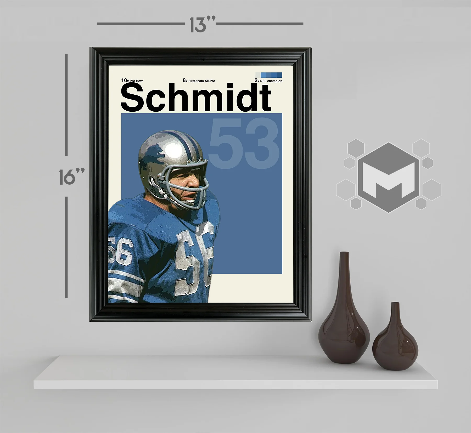 Joe Schmidt Framed Sports Art Photo by Thomas Maxwell