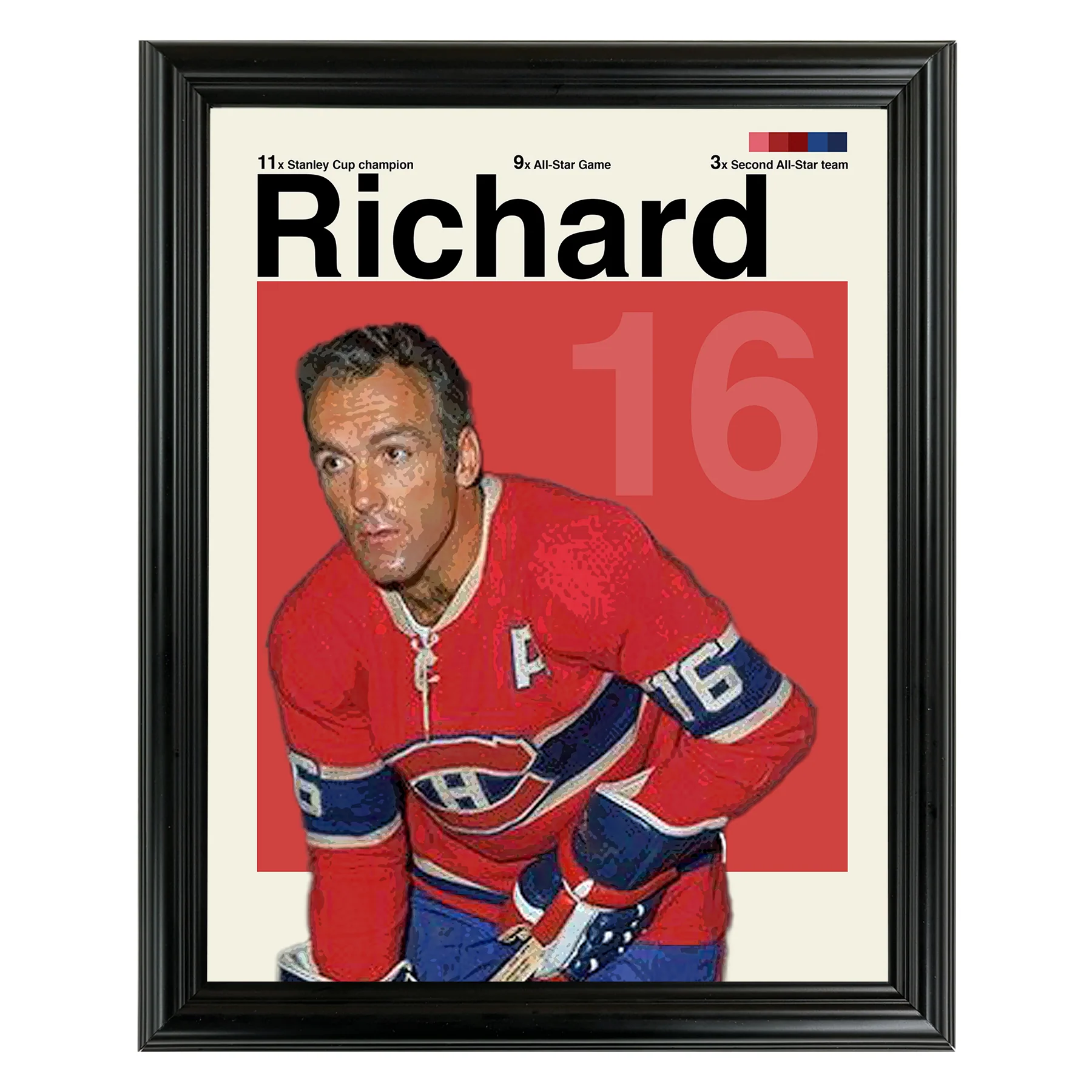 Henri Richard Framed Sports Art Photo by Thomas Maxwell