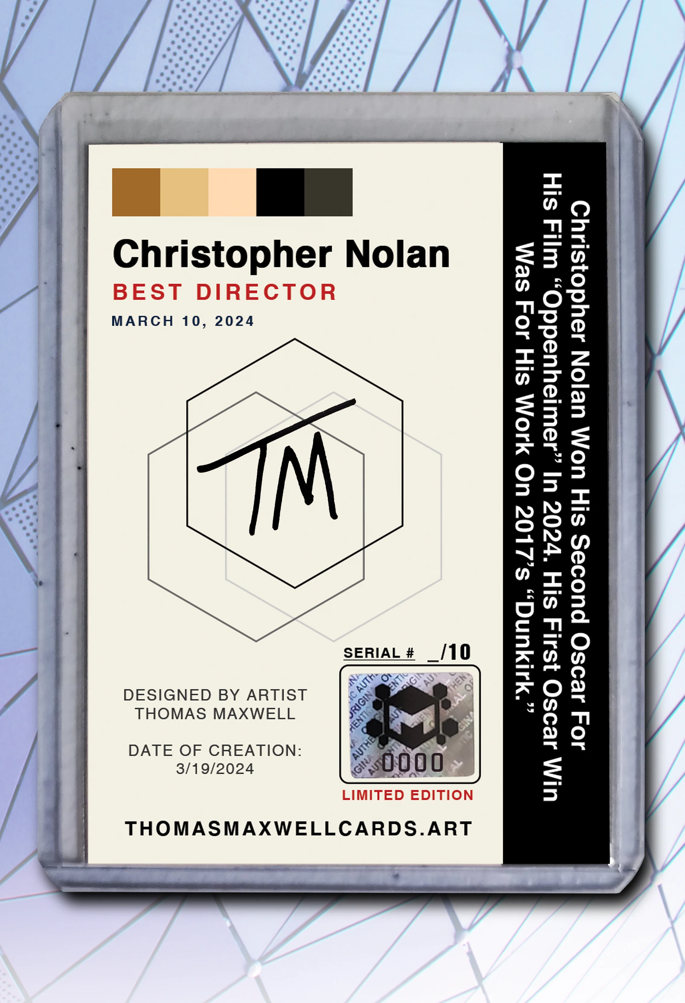 Christopher Nolan - 2024 Best Director Oscar - Art Card 1/10