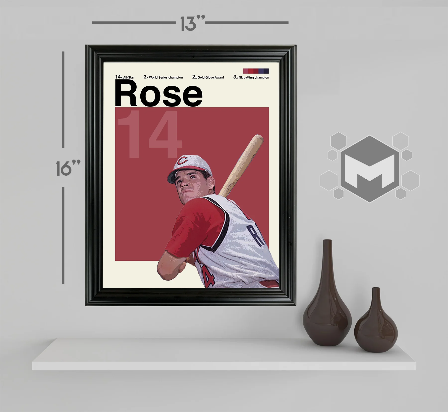 Pete Rose Framed Sports Art Photo by Thomas Maxwell
