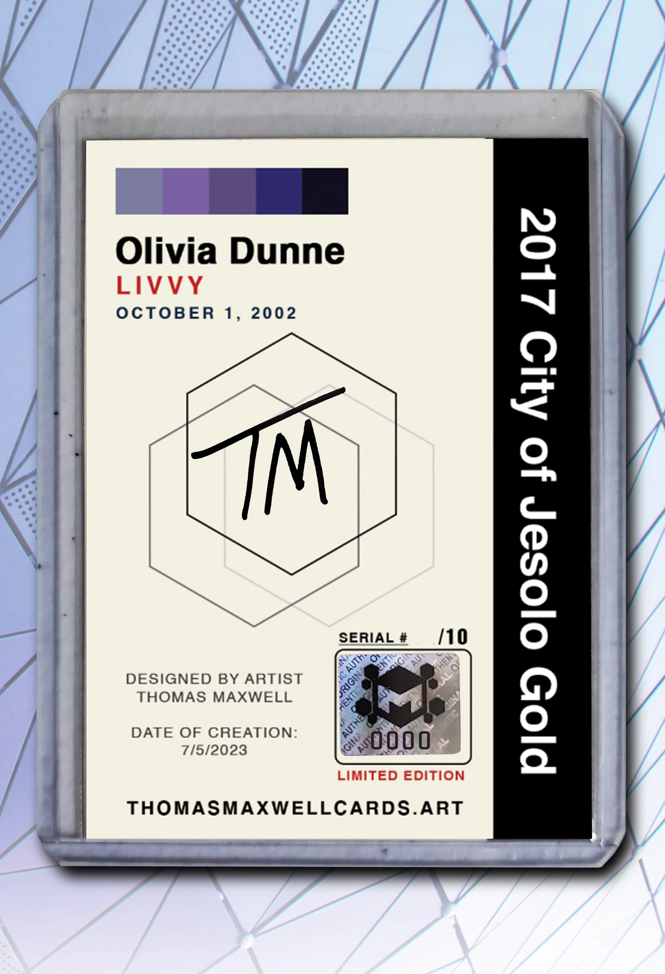 Olivia 'Livvy' Dunne Artist Signed Gymnastics Art Card 2/10