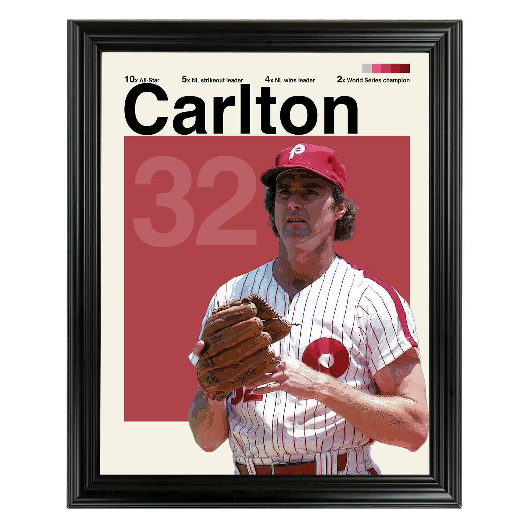 Steve Carlton Framed Sports Art Photo by Thomas Maxwell