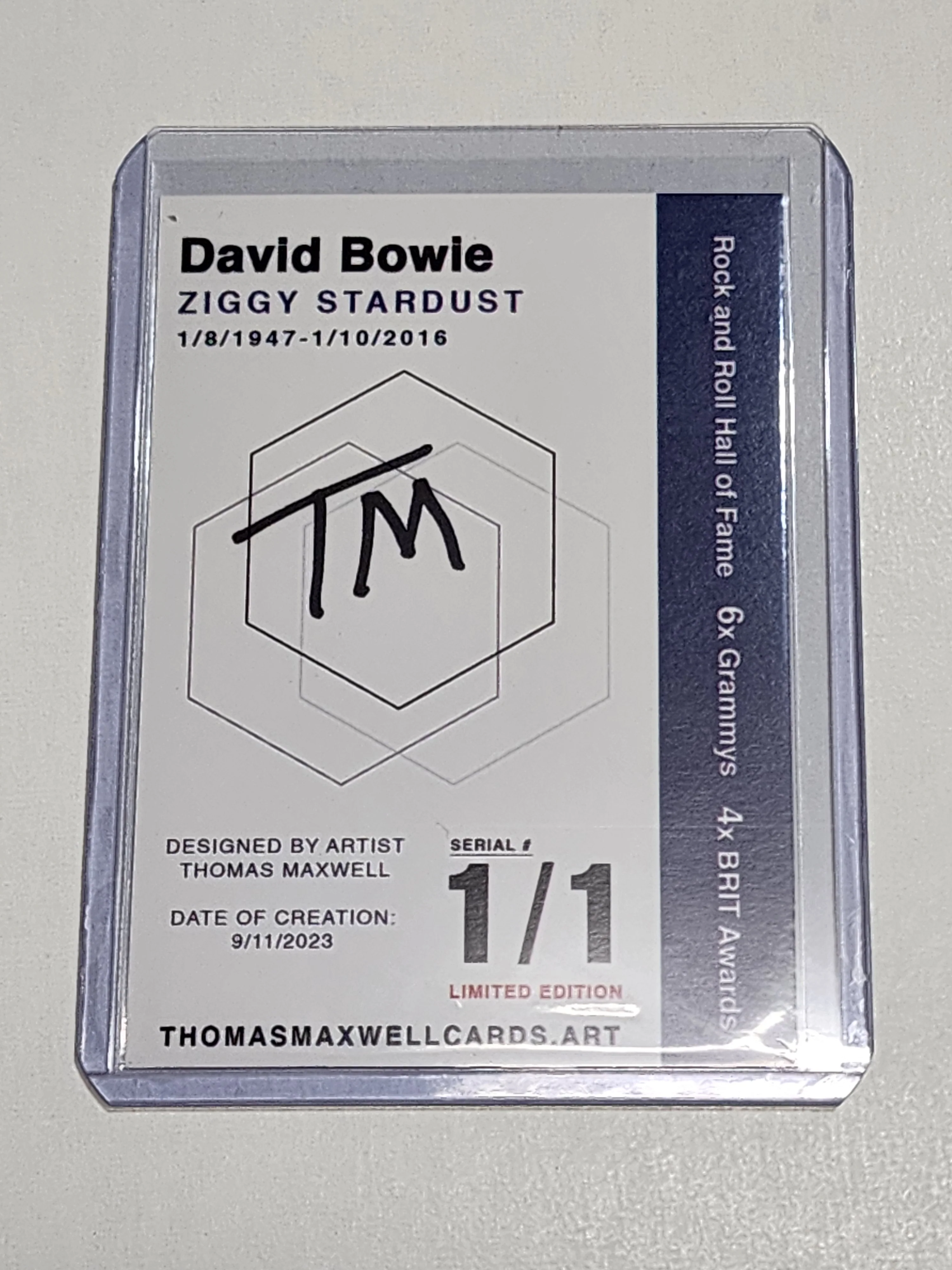 David Bowie Artist Signed Music Refractor Art Card 1/1