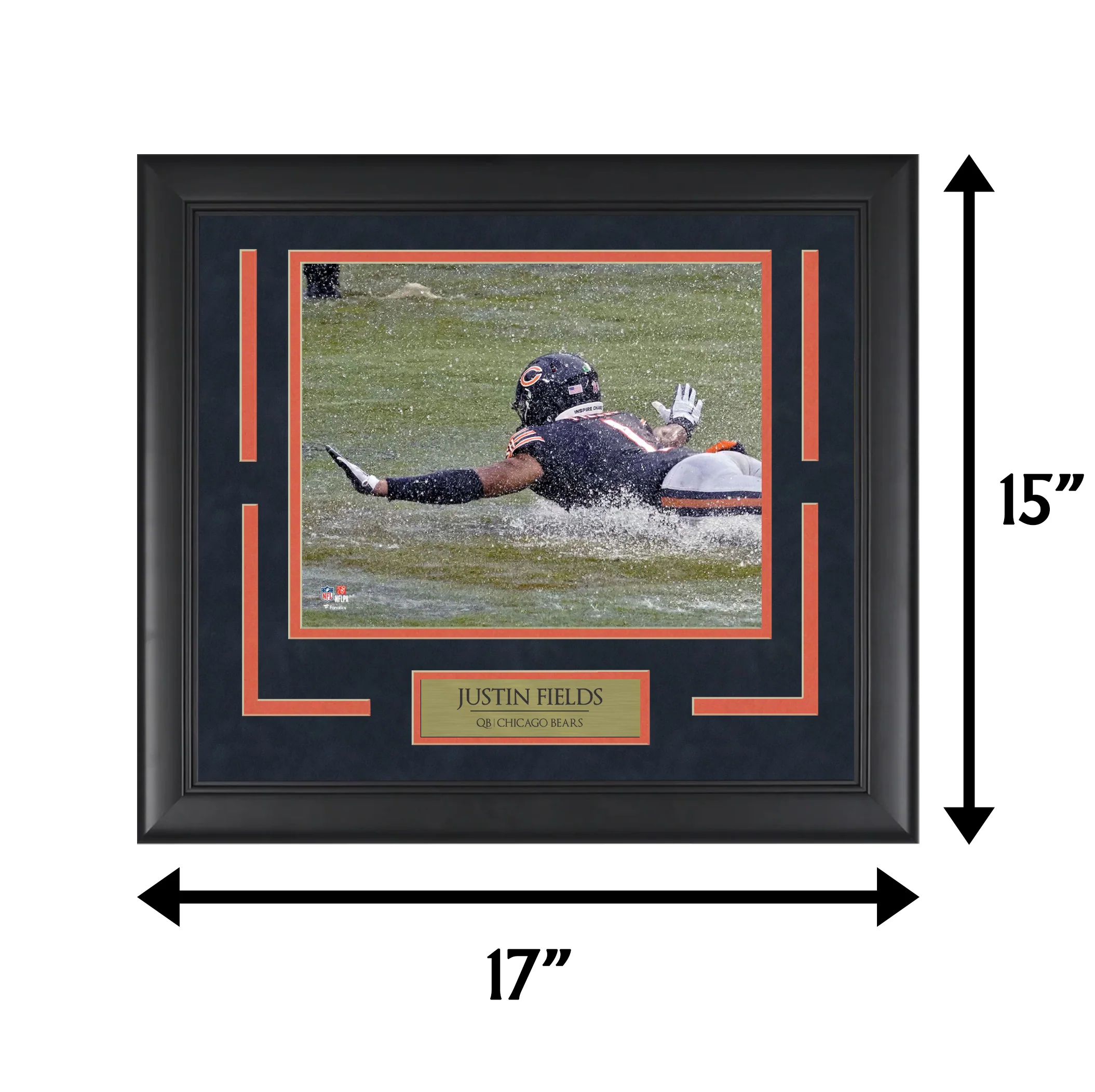 Justin Fields - Chi Town Slide - Framed Football Photo