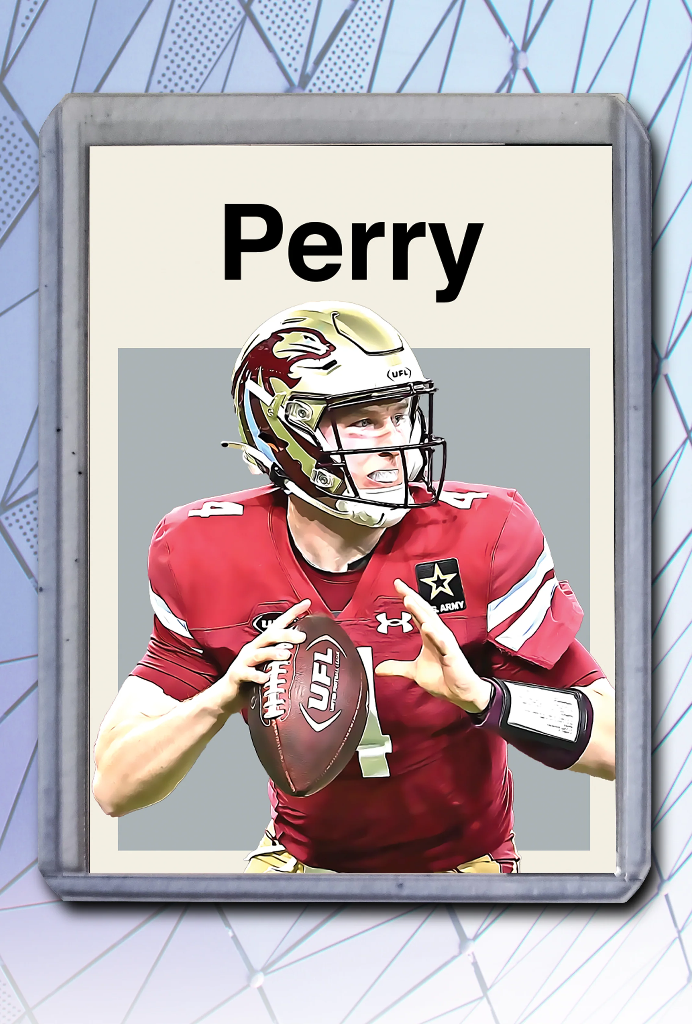 E.J. Perry Artist Signed Football Art Card 1/10