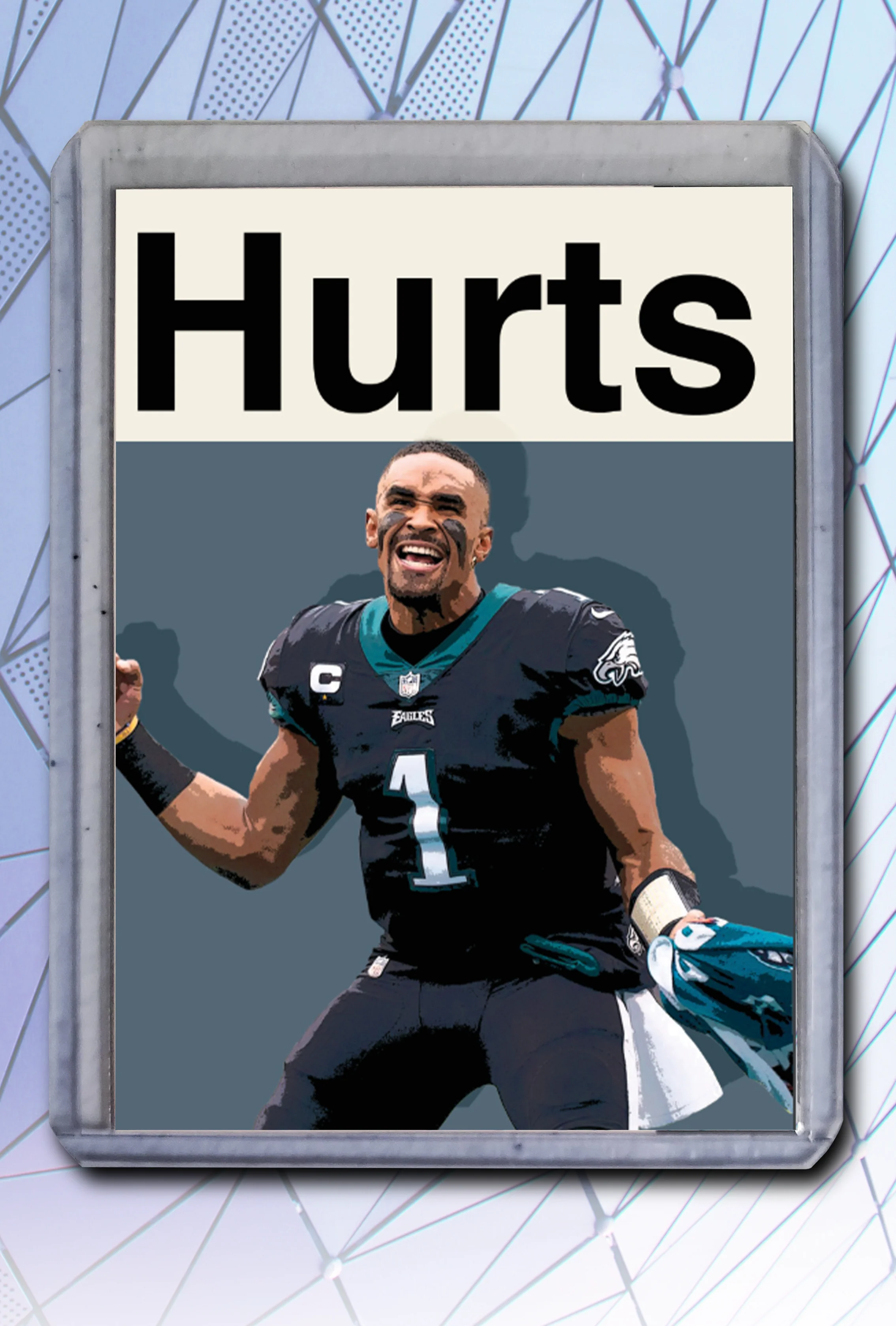 Jalen Hurts Artist Signed Football Art Card 2/10