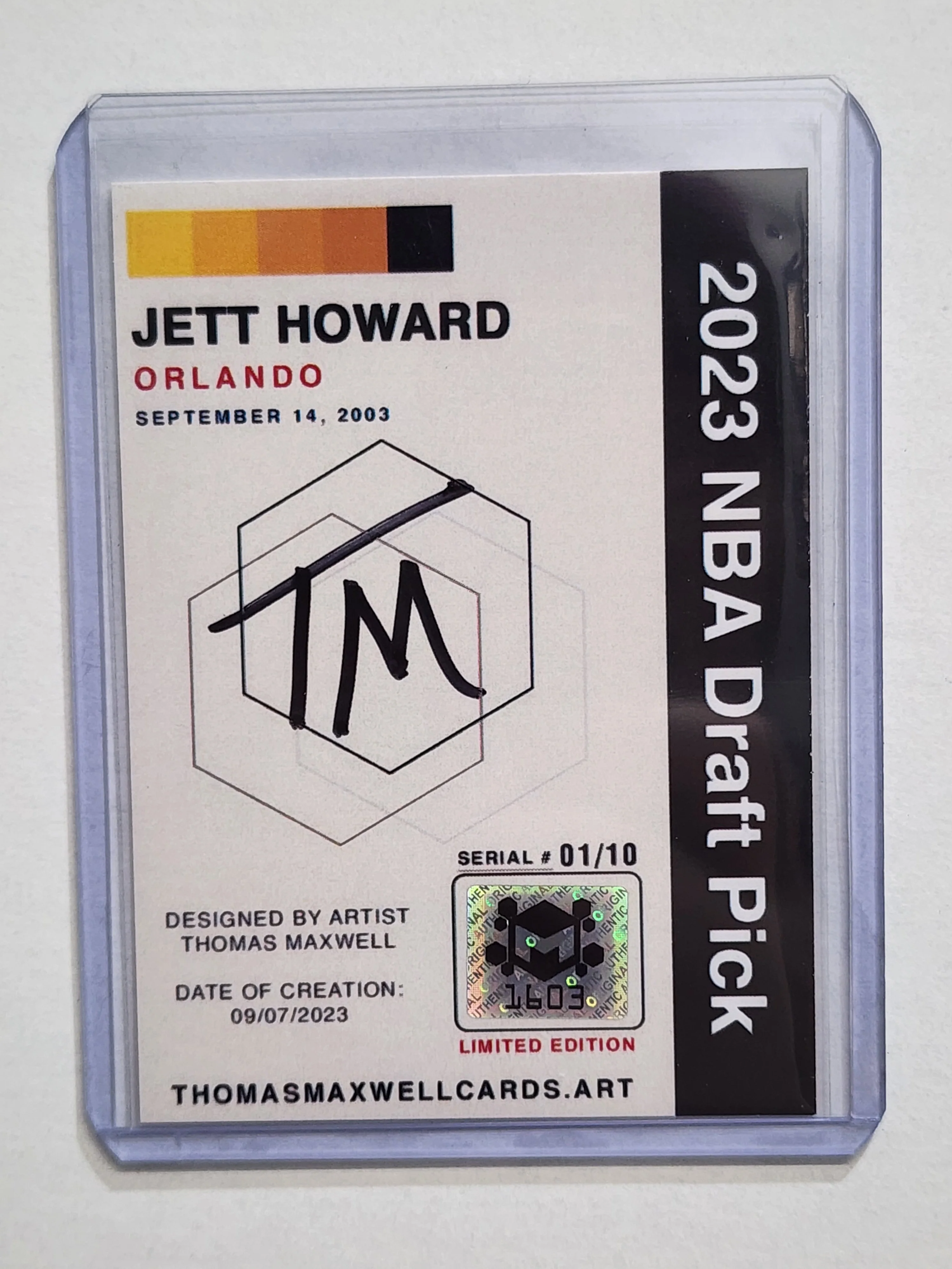 Jett Howard Artist Signed Basketball Art Card 1/10